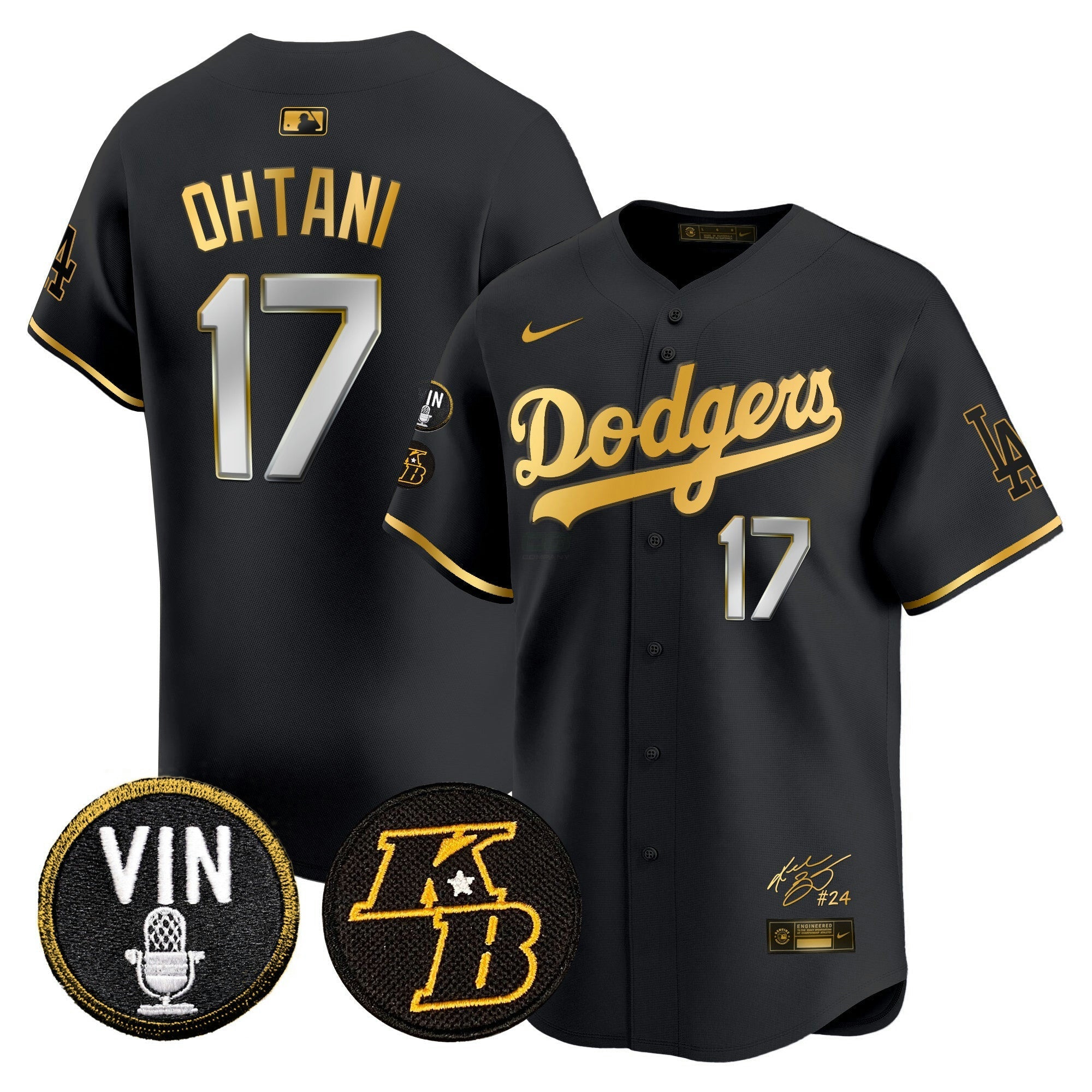 Camisa MLB Men’s Vin Patch & Kobe Bryant Signature Vapor Premier Limited Jersey