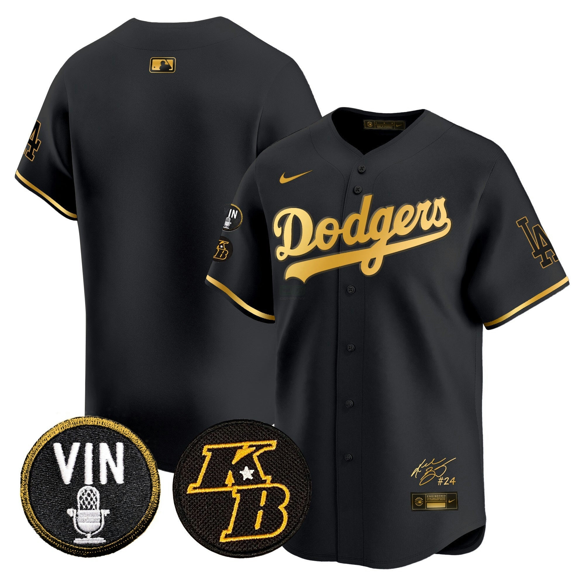 Camisa MLB Men’s Vin Patch & Kobe Bryant Signature Vapor Premier Limited Jersey