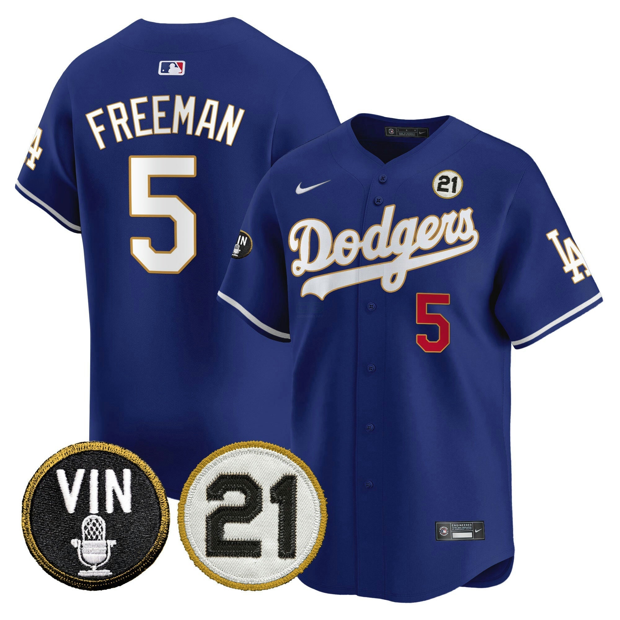 Camisa MLB Men’s Vin & Roberto Patch Dourada Trim Vapor Premier Limited Jersey