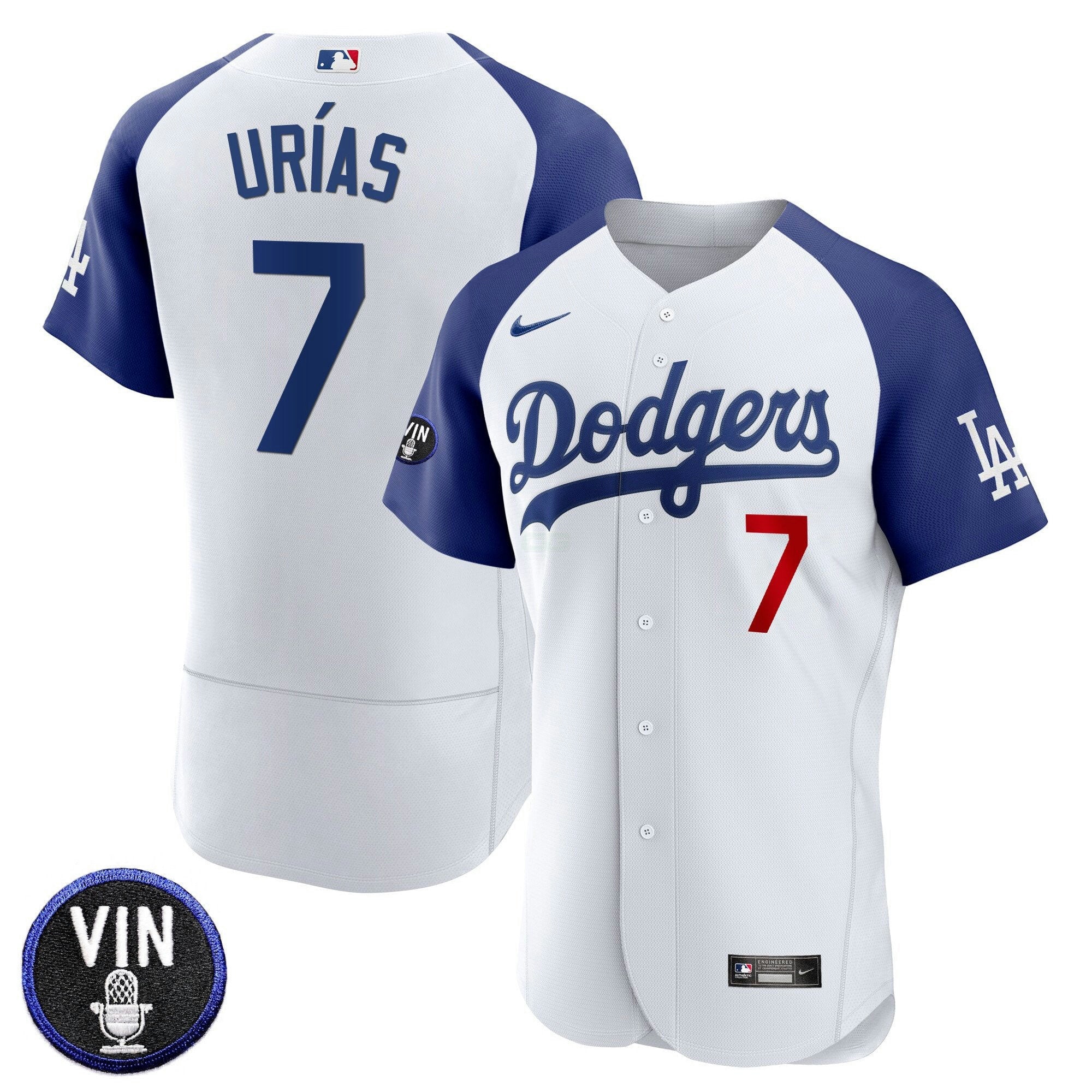 Camisa MLB Men’s Vin Scully Patch Flex Base Jersey