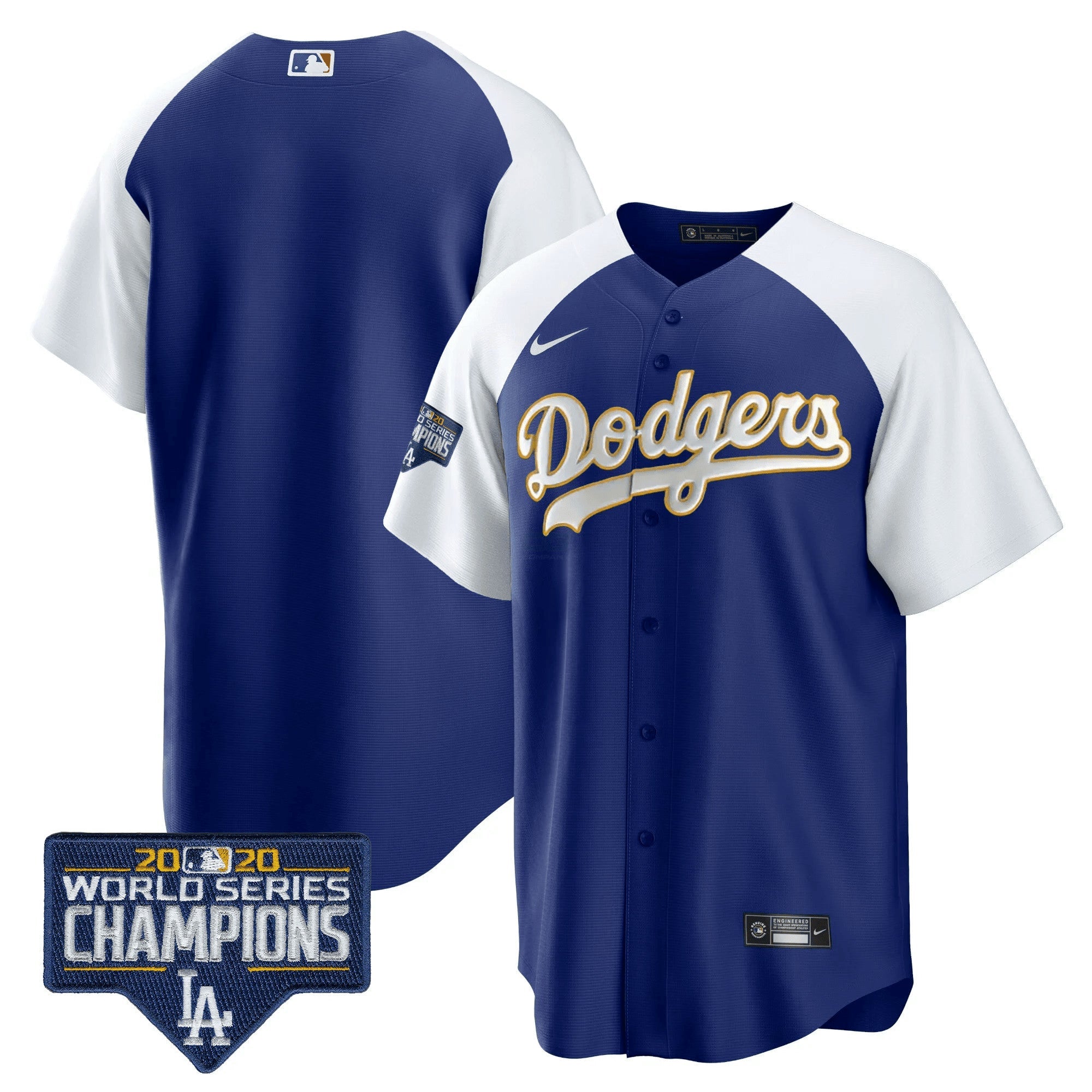 Camisa MLB Men’s World Series Champions Patch Cool Base Dourada Trim Jersey
