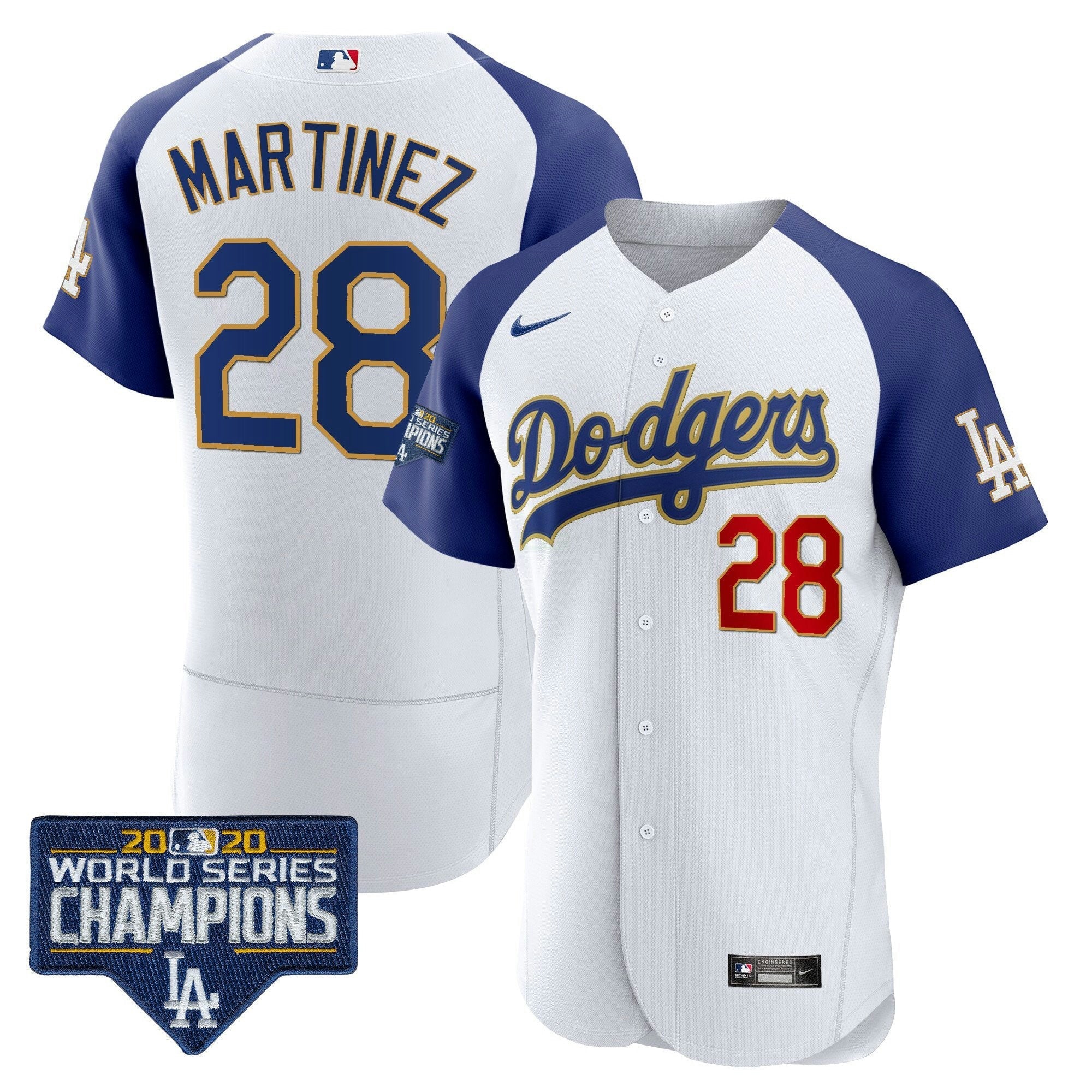 Camisa MLB Men’s World Series Champions Patch Flex Base Dourada Trim Jersey