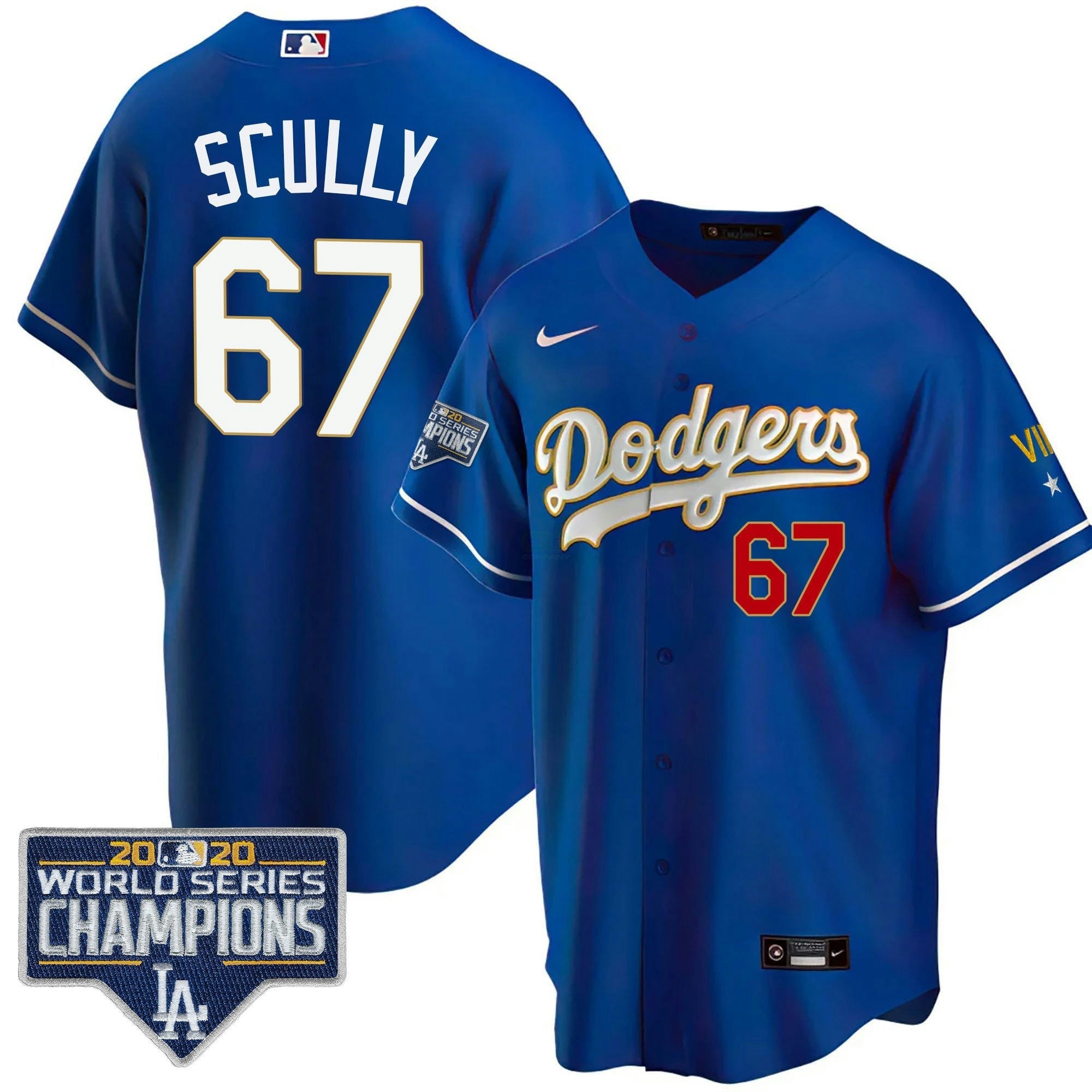 Camisa MLB Men’s World Series Patch Dourada Limited Jersey