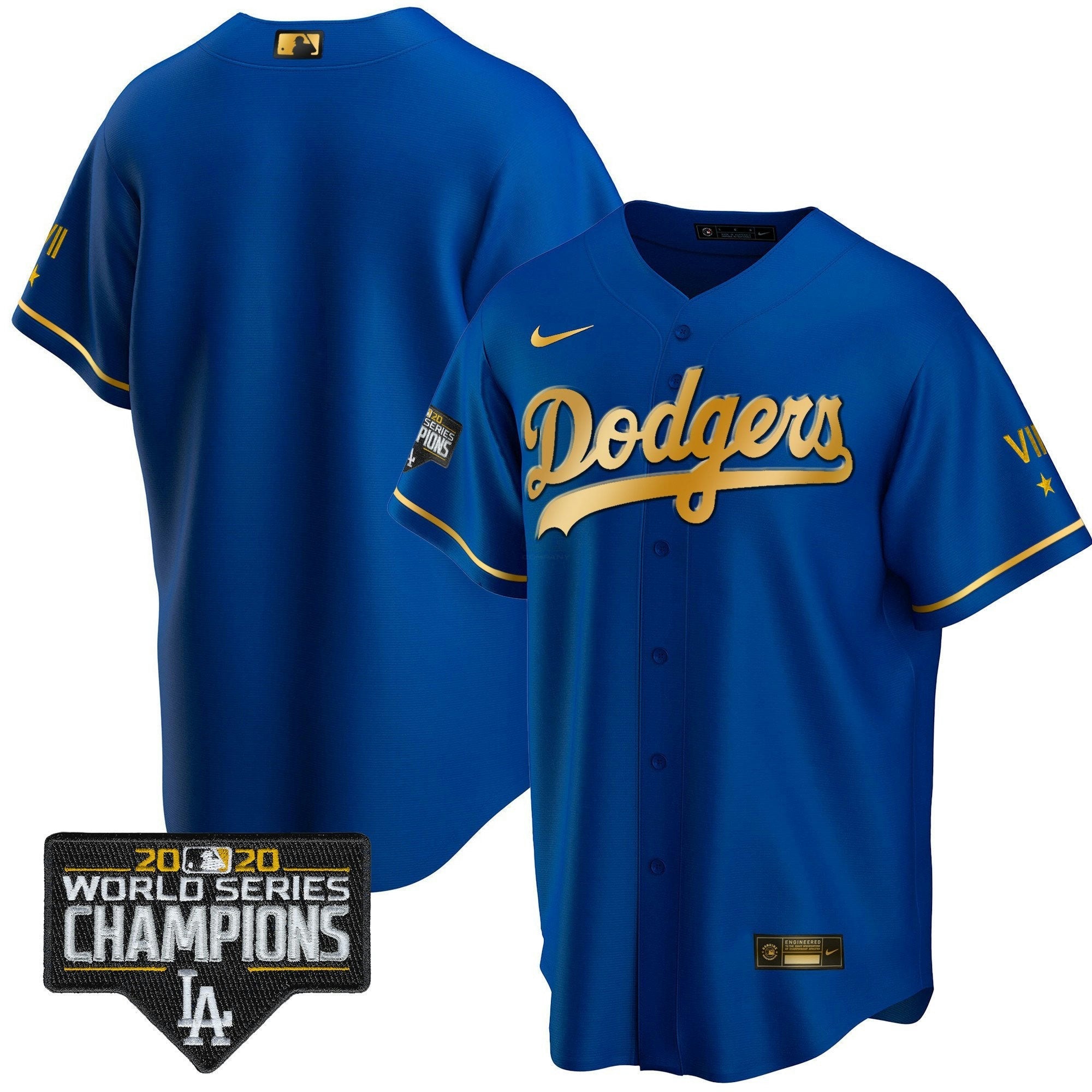 Camisa MLB Men’s World Series Patch Dourada Limited Jersey