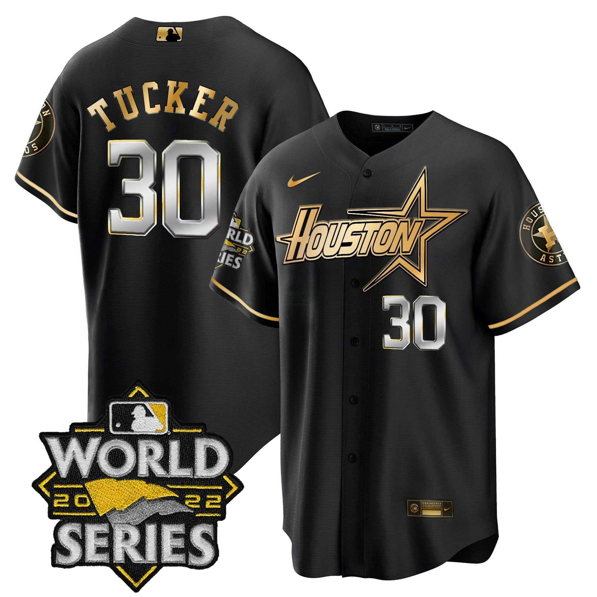 Camisa MLB Men’s World Series Preta Dourada Special Jersey