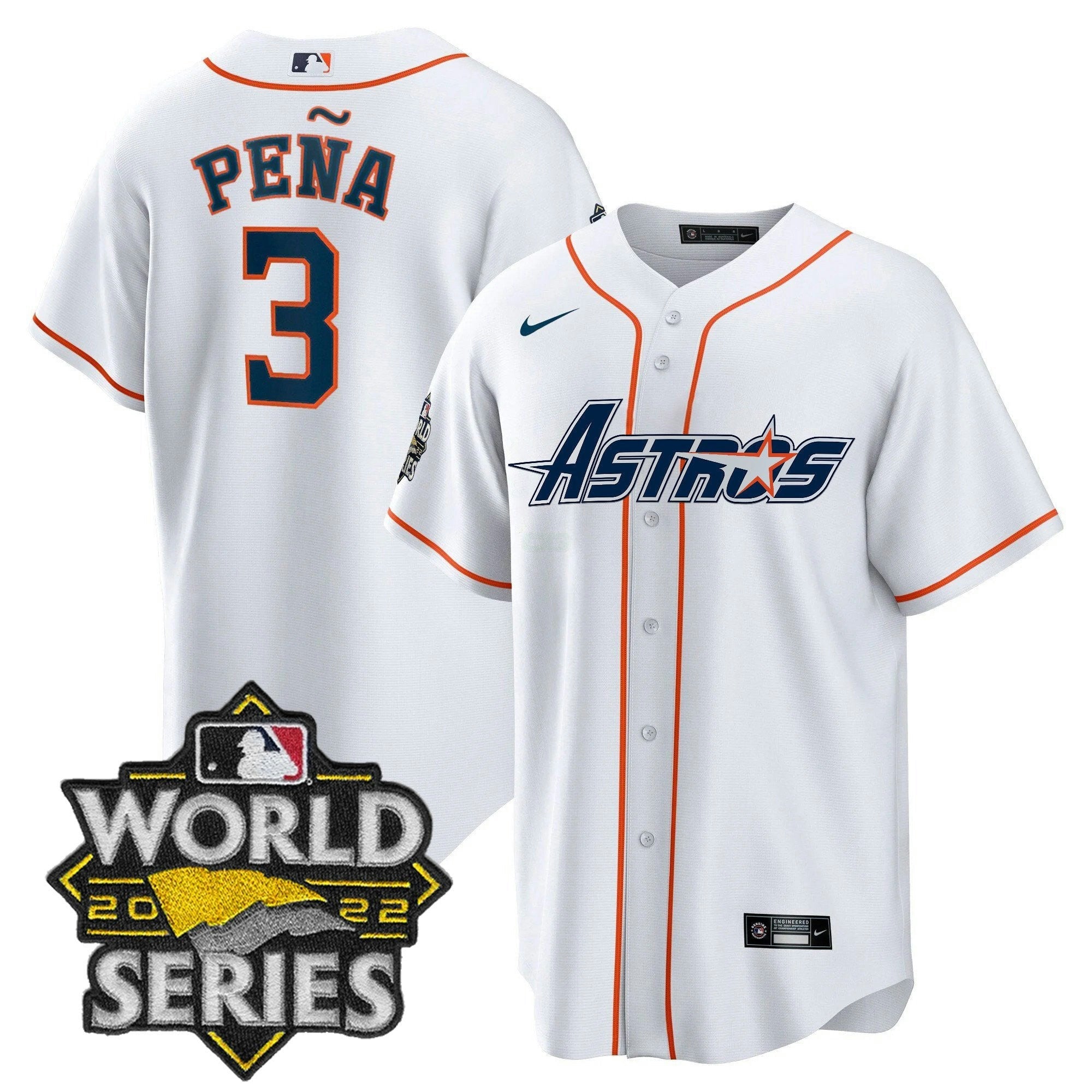 Camisa MLB Men’s World Series & Throwback Patch Dourada Jersey