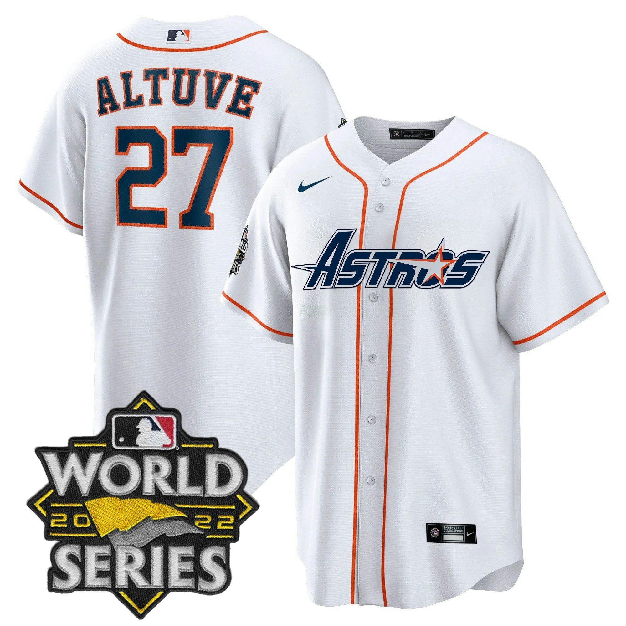 Camisa MLB Men’s World Series & Throwback Patch Dourada Jersey