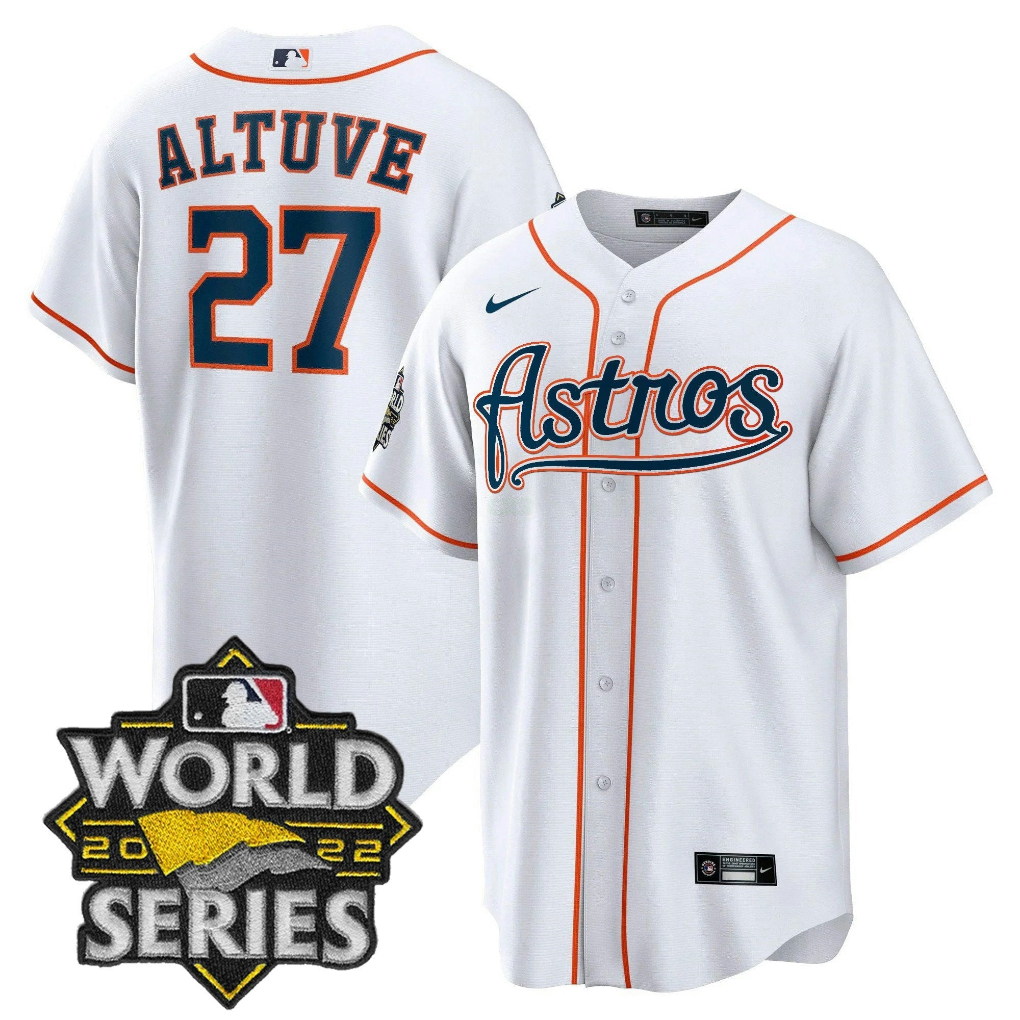 Camisa MLB Men’s World Series & Throwback Patch Dourada Jersey V2