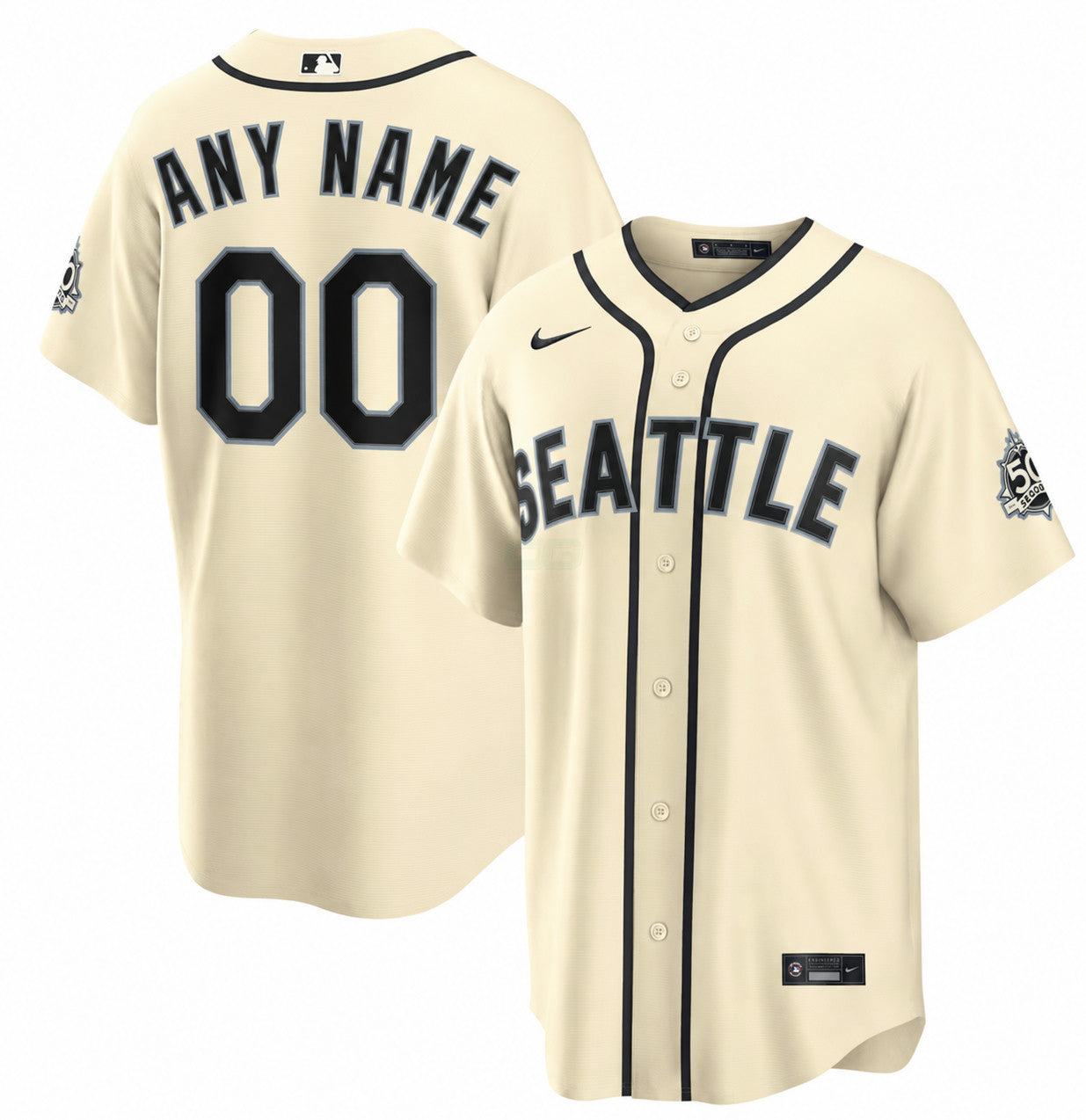 Camisa MLB Men's Custom Nike Cream Alternativa Stadium Jersey