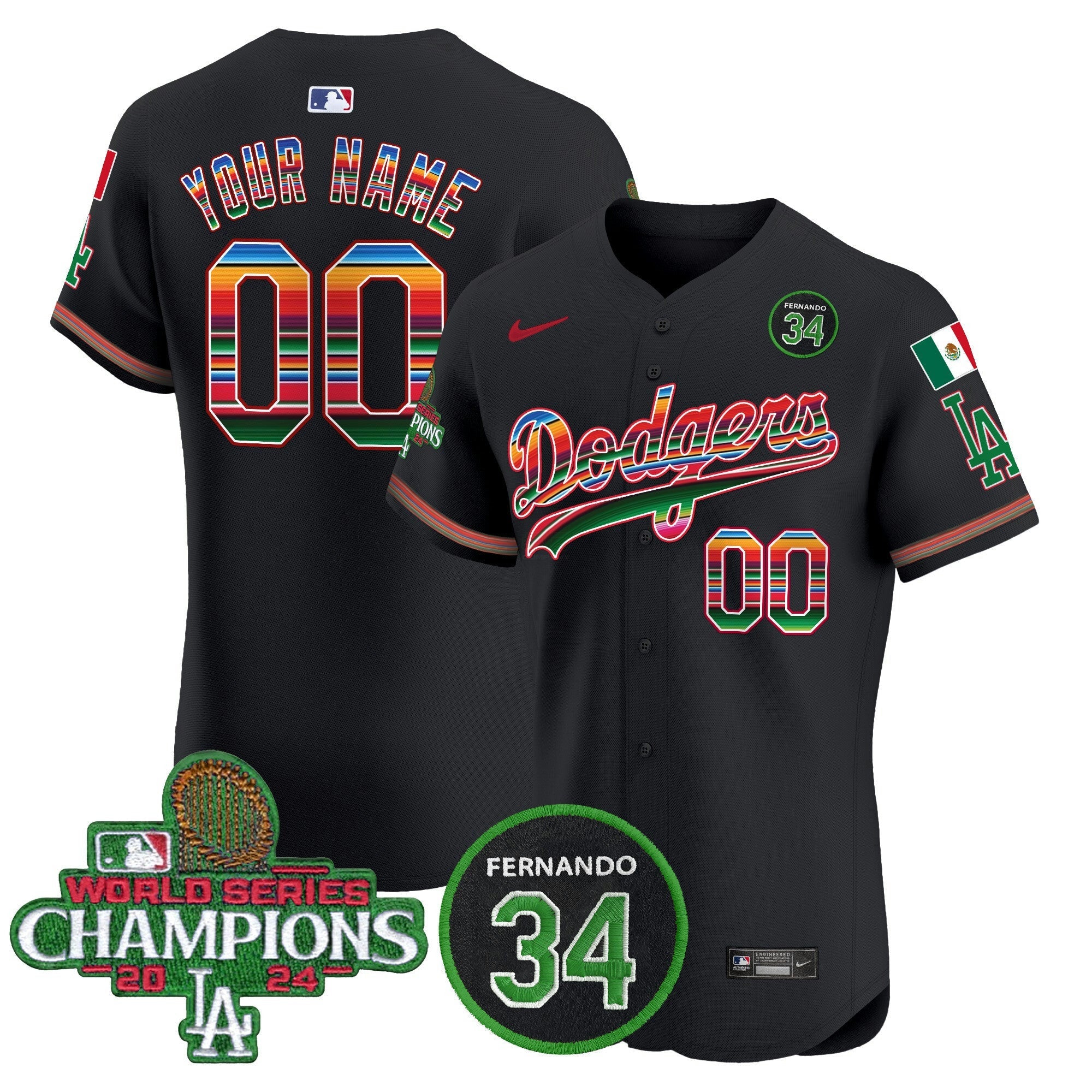 Camisa MLB Mexico 2024 World Series Champions Vapor Premier Elite Jersey V2