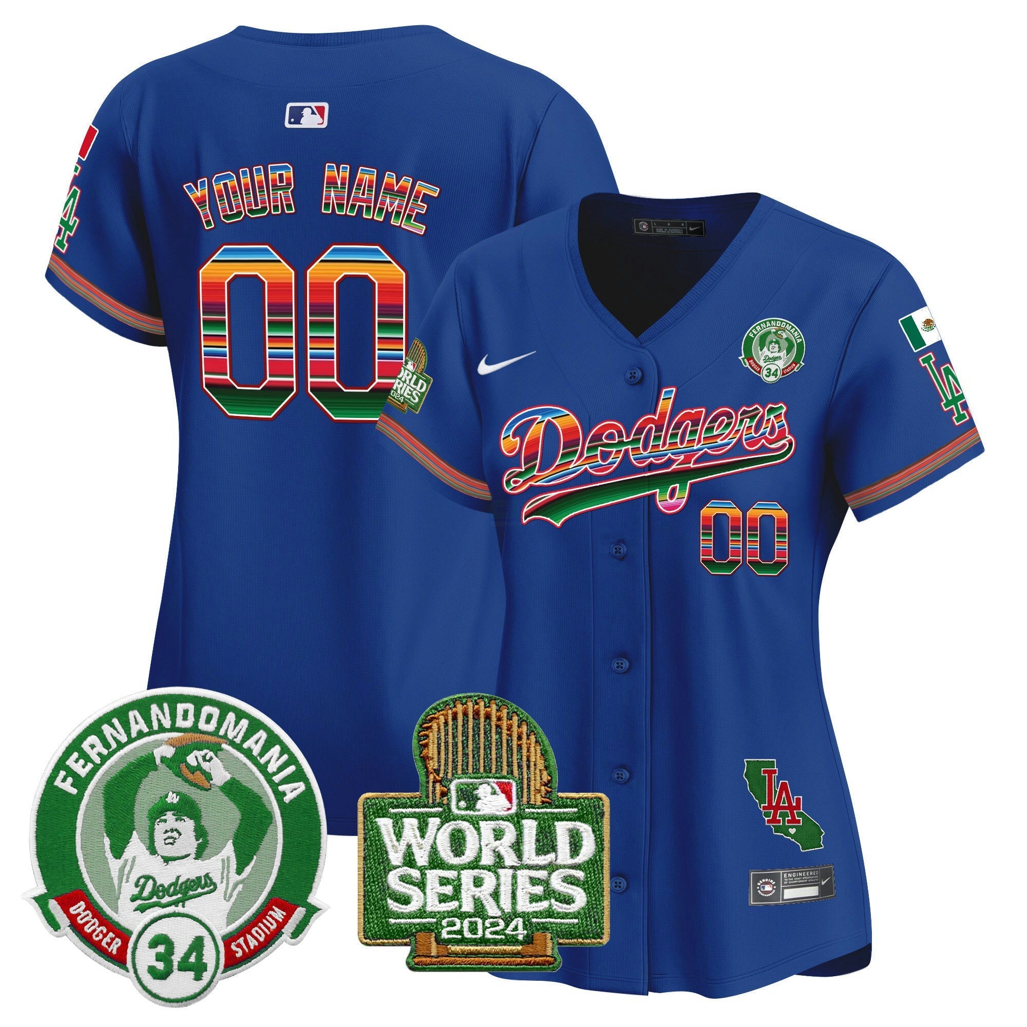 Camisa MLB Mexico Fernando Valenzuela & 2024 World Series Patch Vapor Premier Limited Jersey