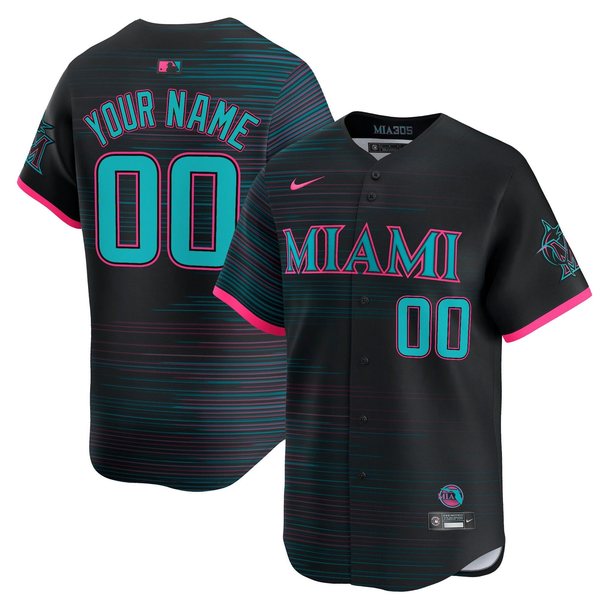 Camisa MLB Miami 2025 City Connect Vapor Premier Limited Jersey - Custom