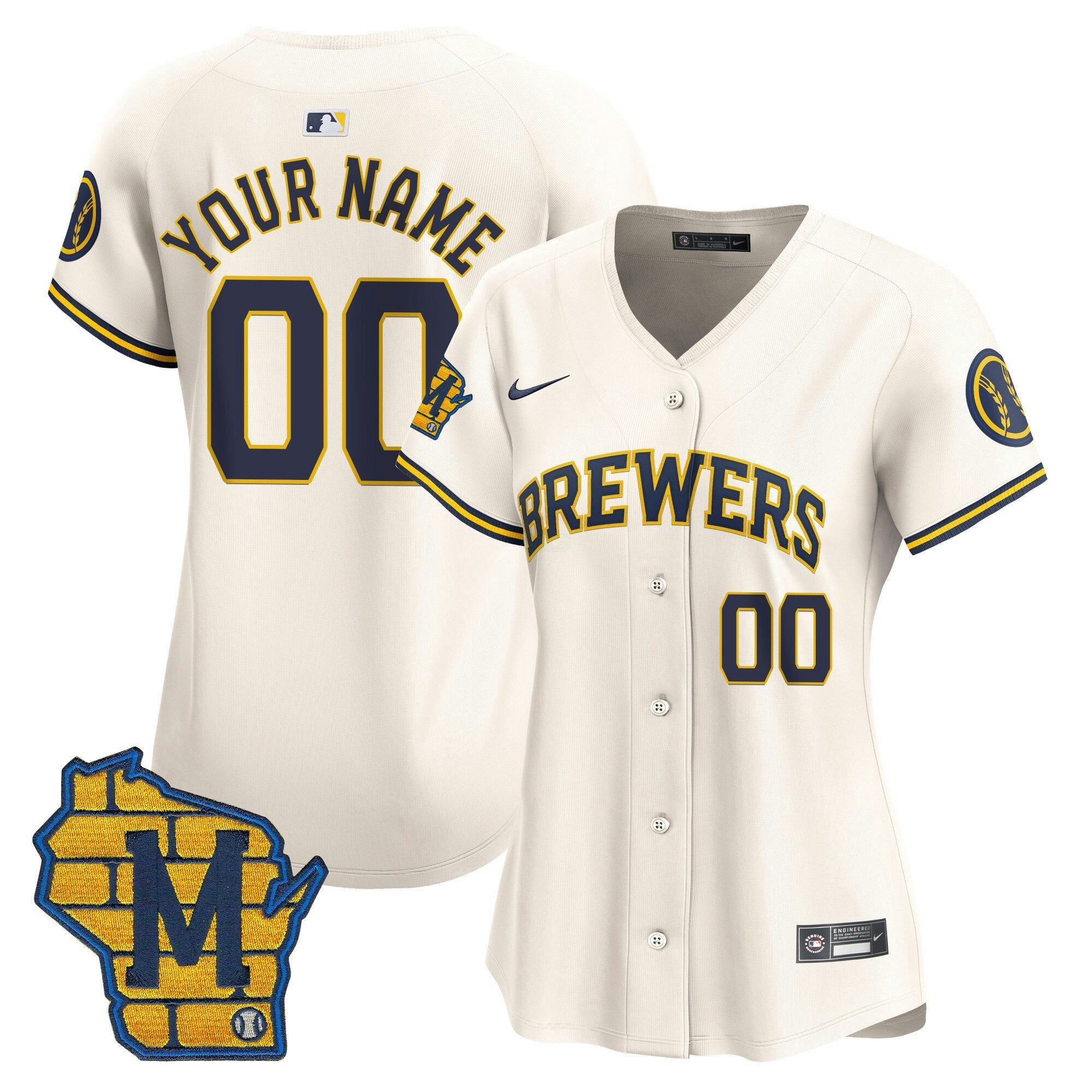 Camisa MLB Milwaukee Home Patch Vapor Premier Limited Jersey