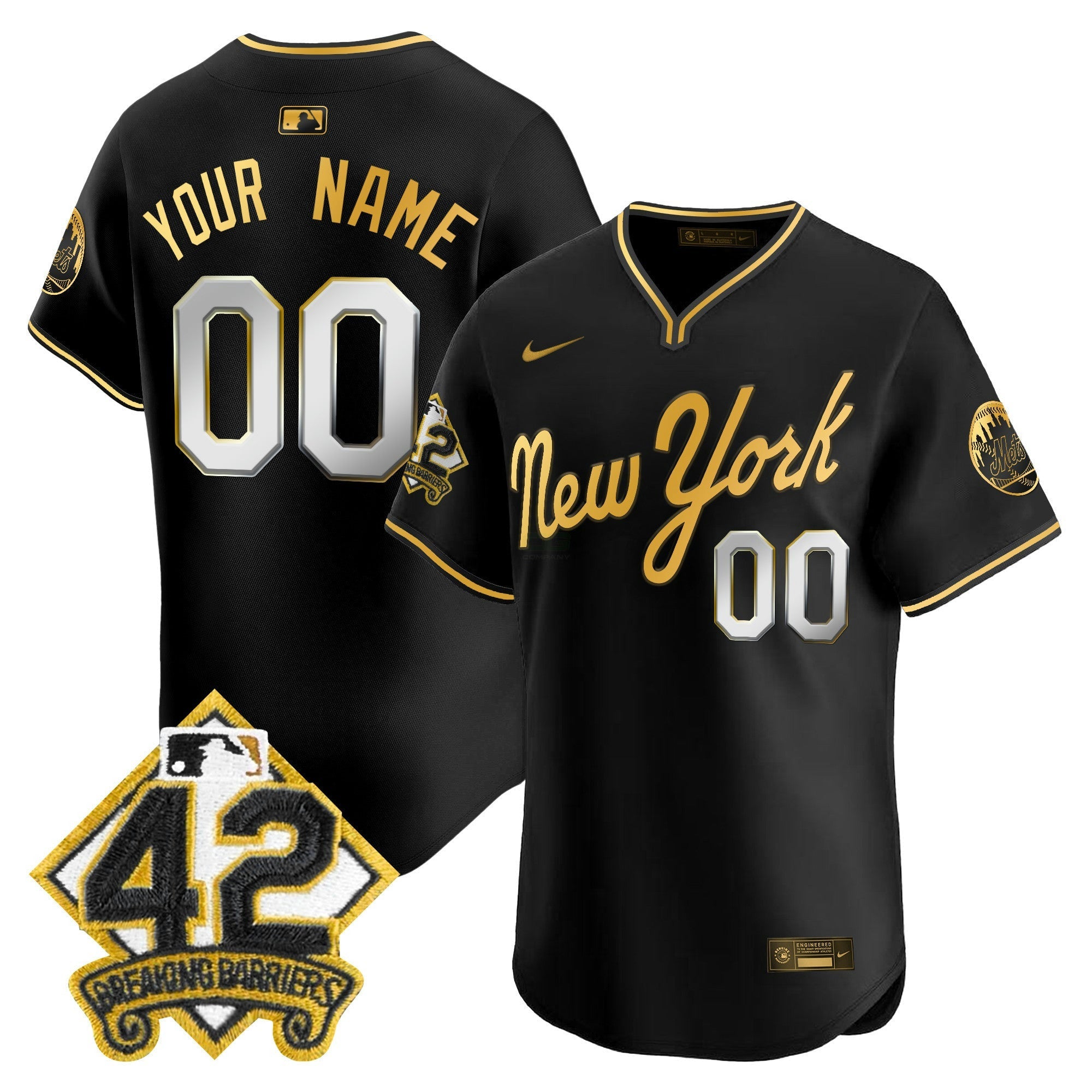 Camisa MLB New York 2025 Jackie Robinson Patch Road Alternativa Jersey