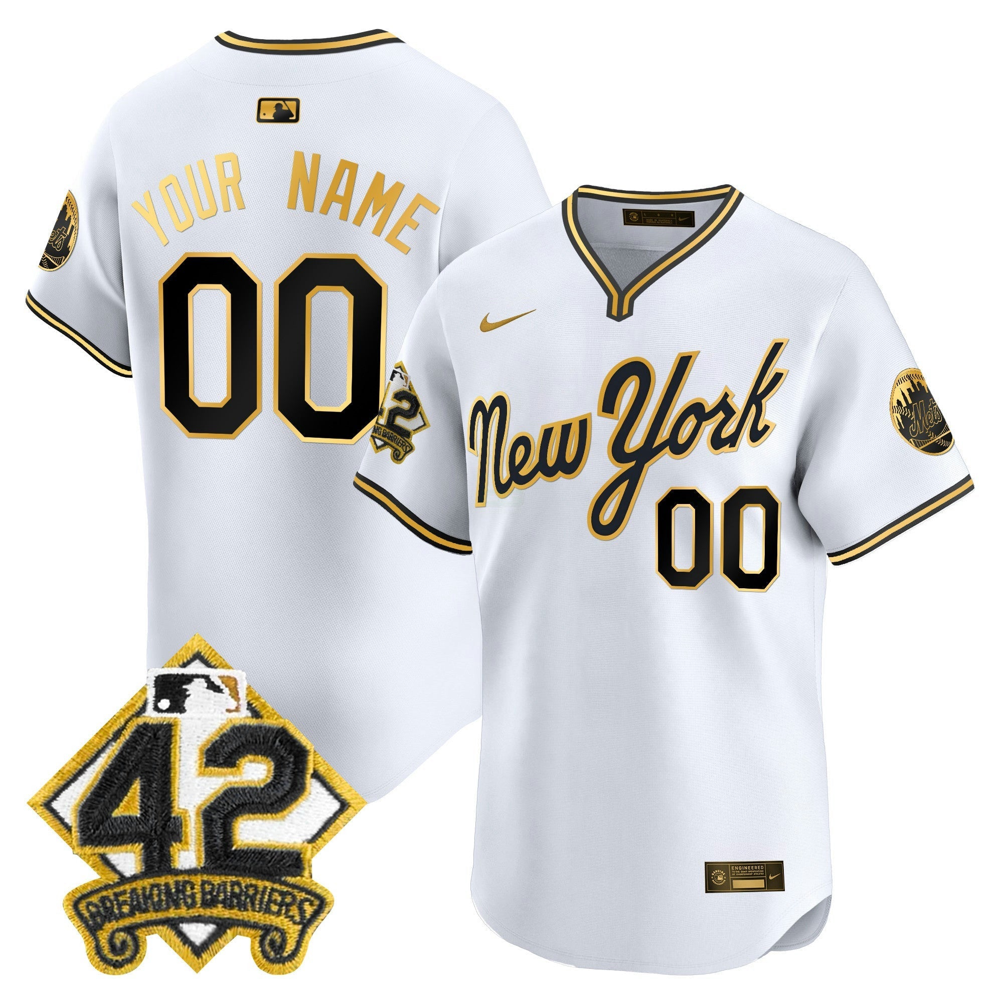 Camisa MLB New York 2025 Jackie Robinson Patch Road Alternativa Jersey