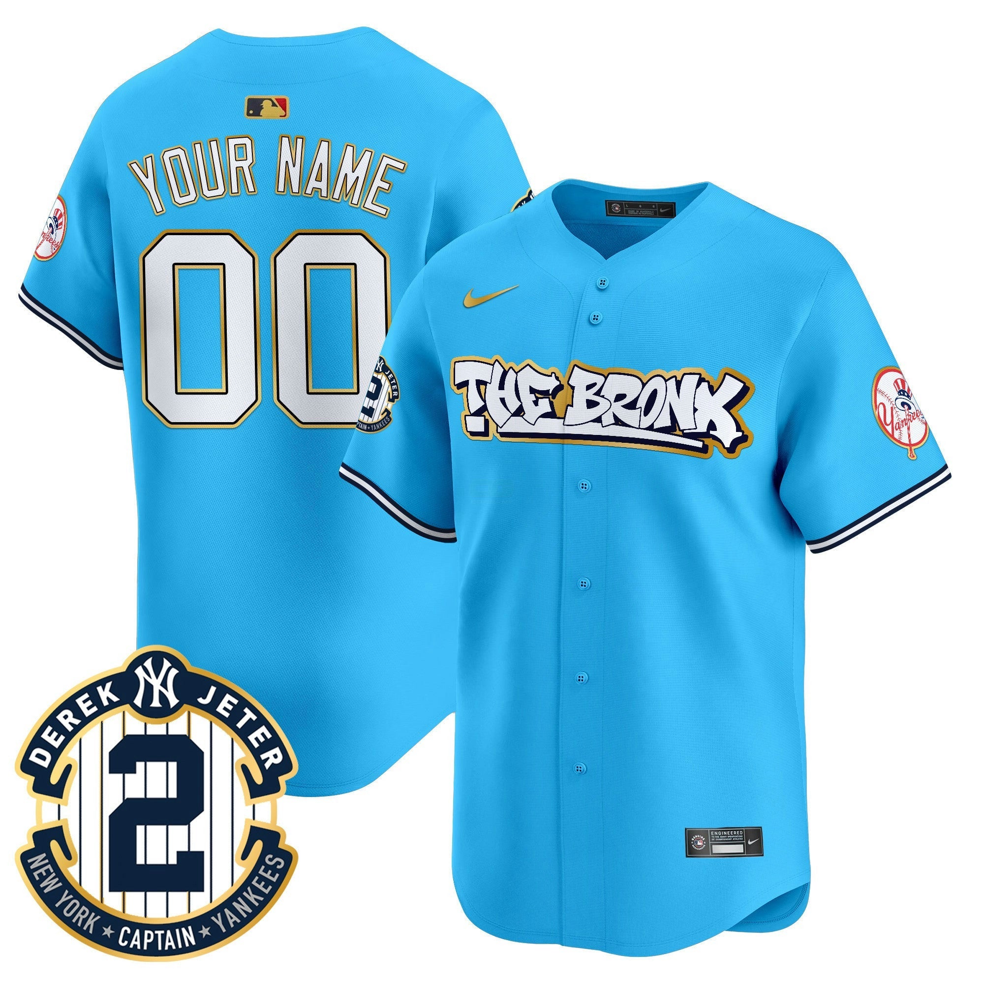 Camisa MLB New York The Bronx Graffiti Gold Trim Vapor Premier Limited Jersey
