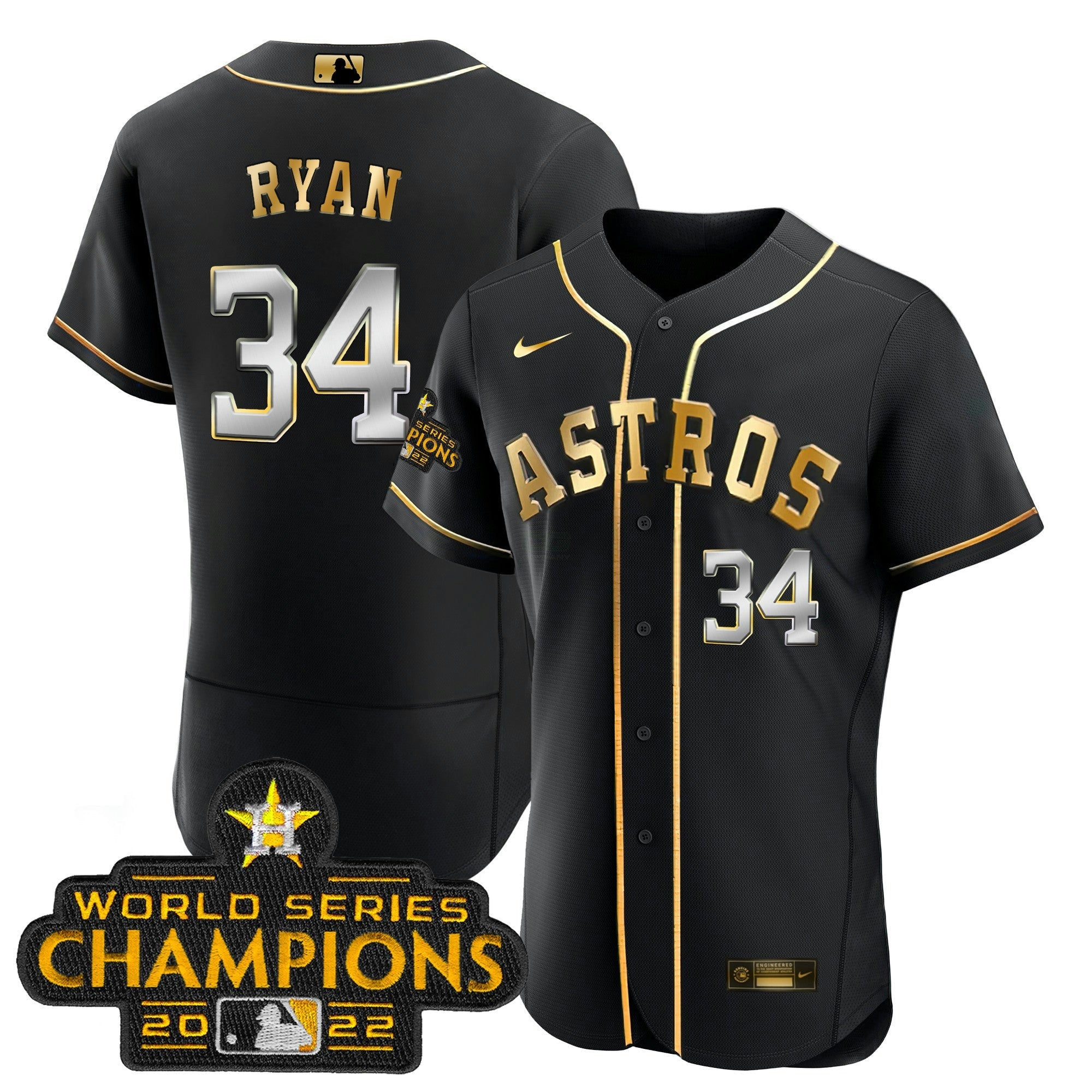 Camisa MLB Nolan Ryan 2023 Dourada Flex Base Jersey