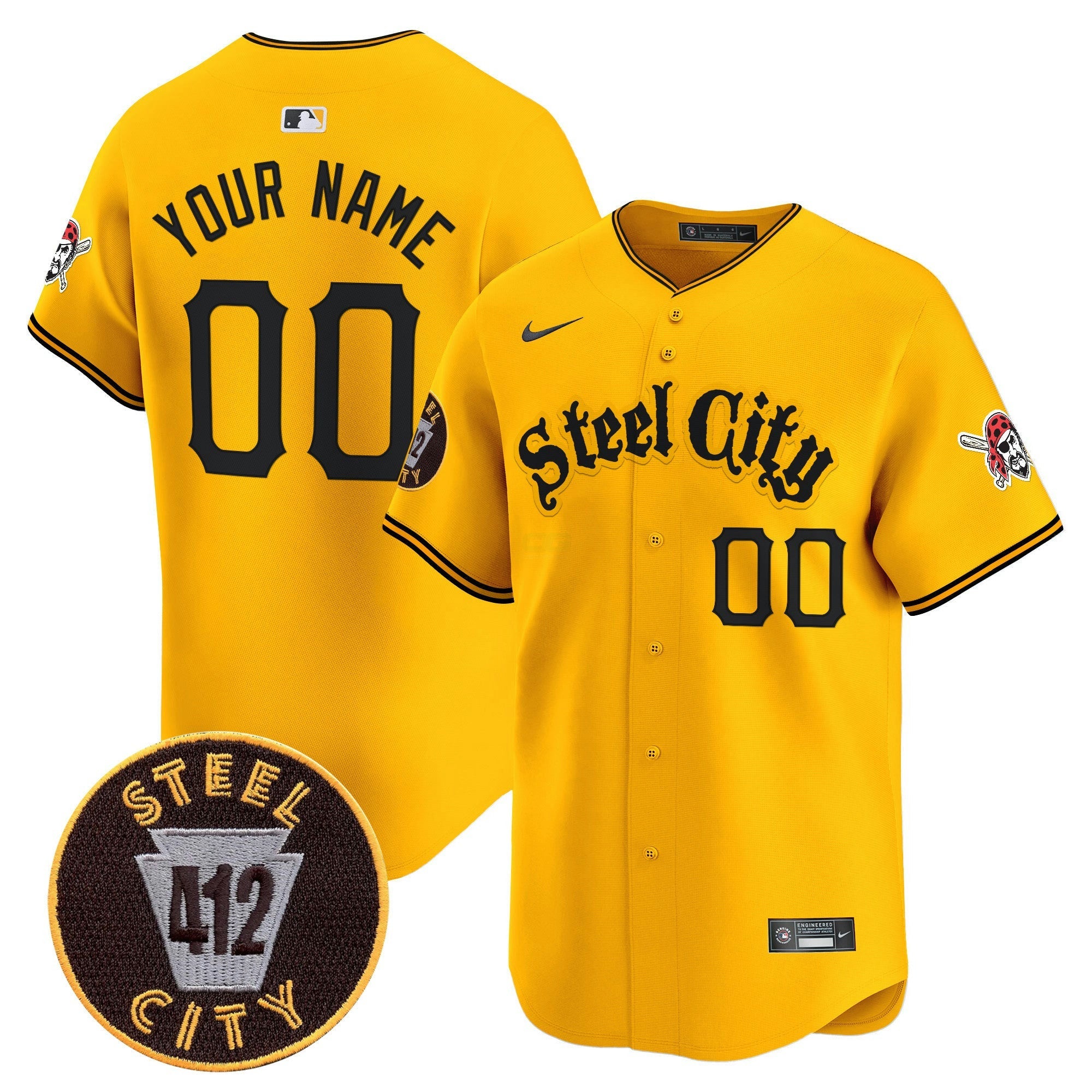 Camisa MLB Pittsburgh 412 Patch Vapor Premier Limited Jersey