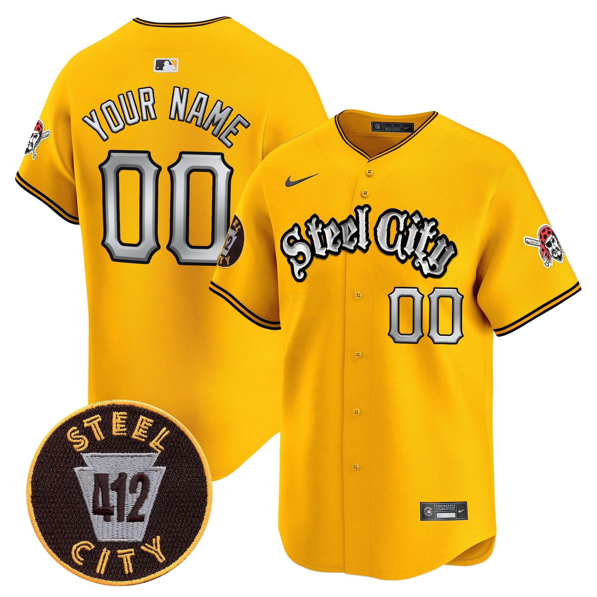 Camisa MLB Pittsburgh 412 Patch Vapor Premier Limited Jersey V2