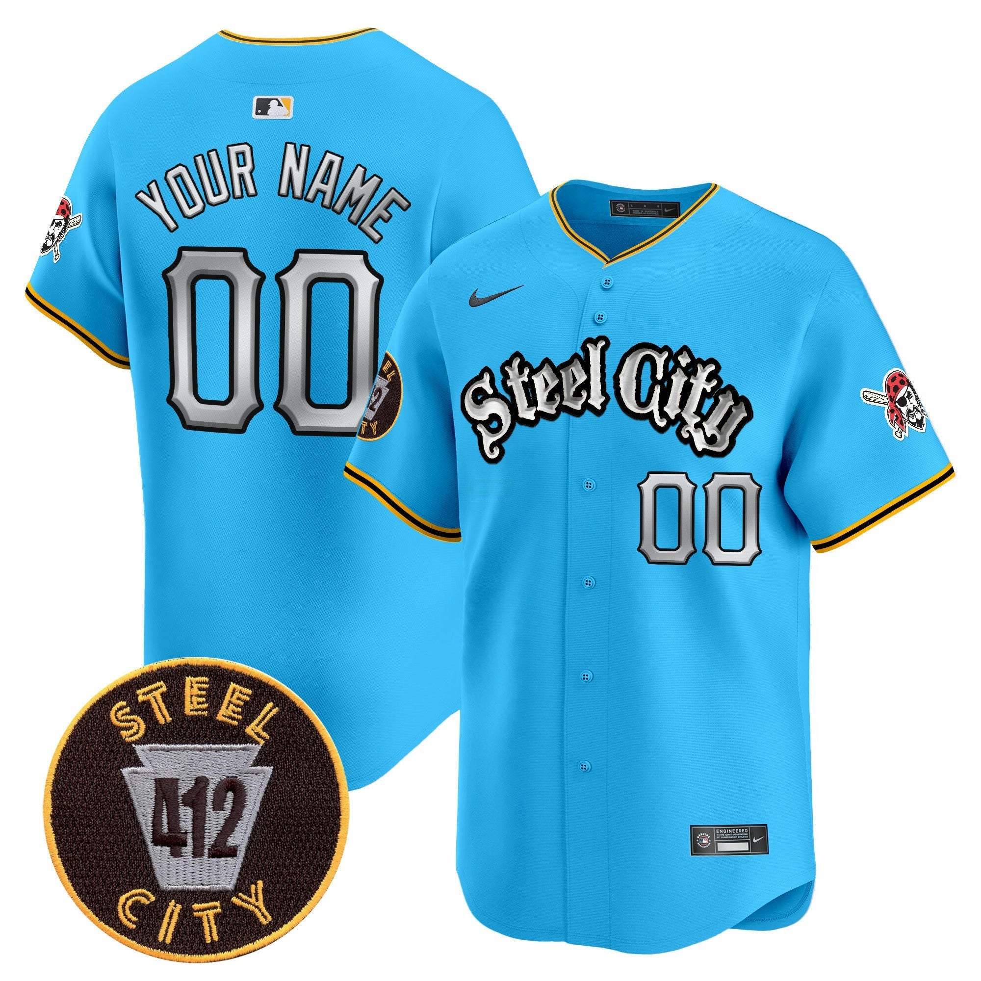 Camisa MLB Pittsburgh 412 Patch Vapor Premier Limited Jersey V2
