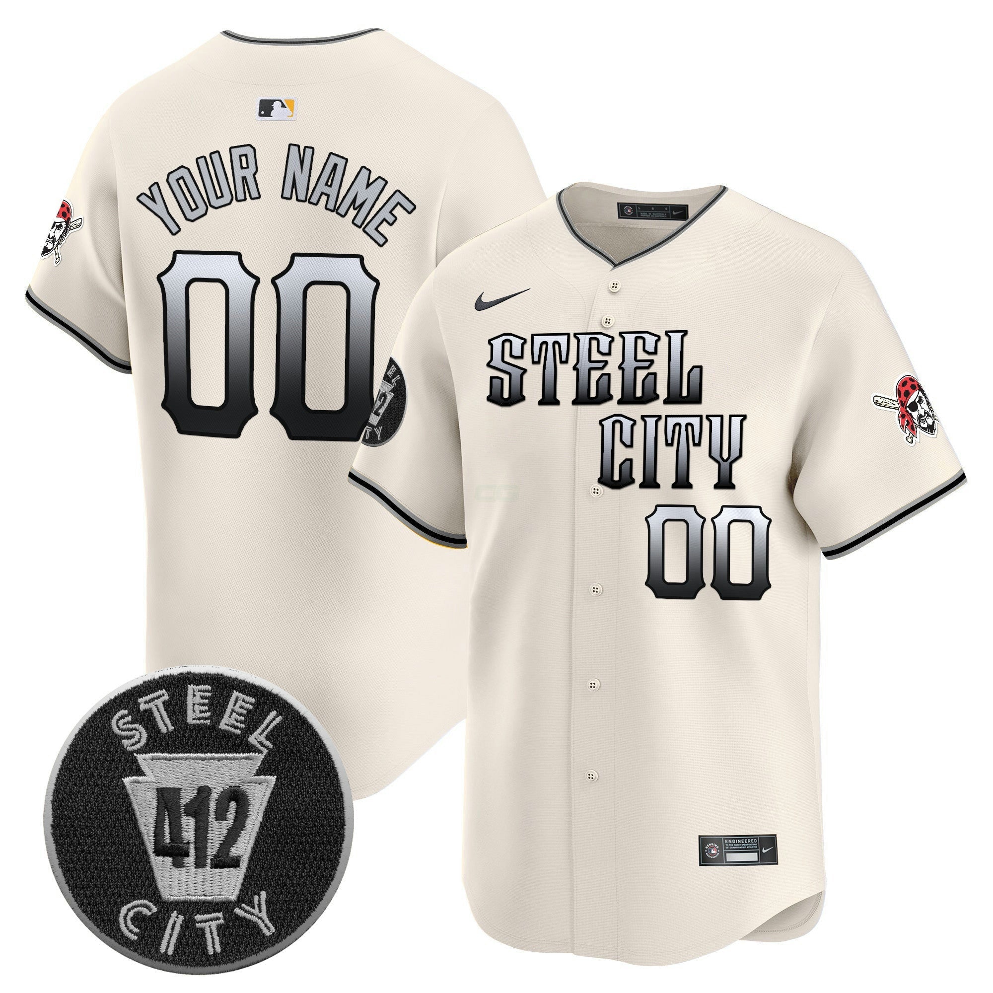 Camisa MLB Pittsburgh 412 Patch Vapor Premier Limited Jersey V8