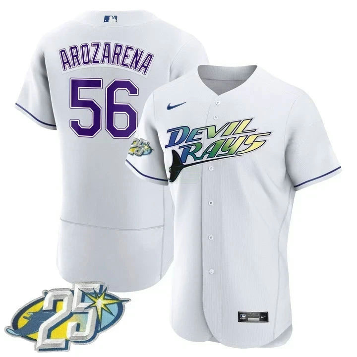 Camisa MLB Randy Arozarena Tampa Bay 25th Anniversary Branca Jersey