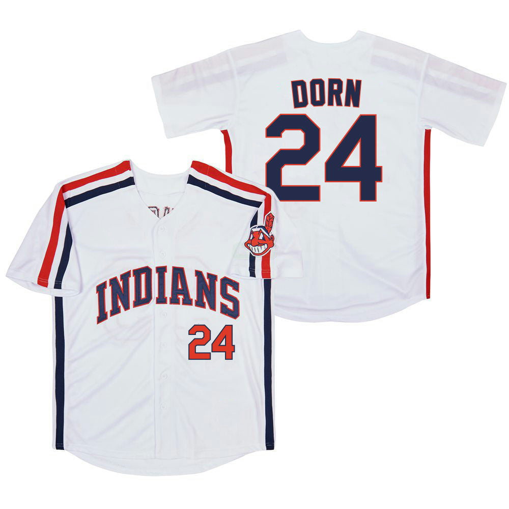 Camisa MLB Roger Dorn Indians Jersey (Ships in 3–6 Weeks) - Branca