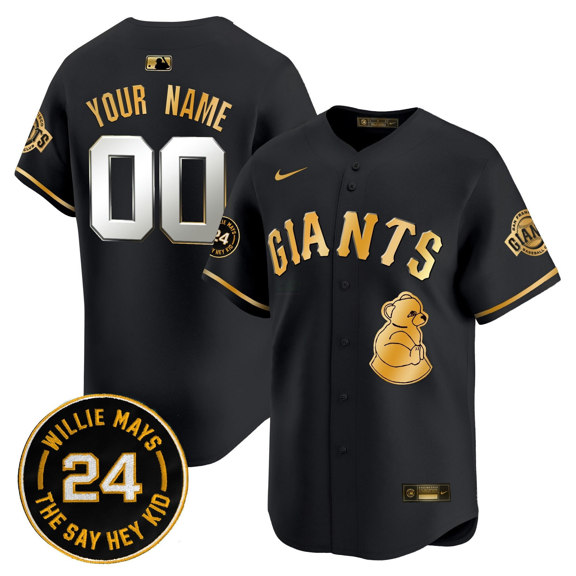 Camisa MLB San Francisco 2024 Willie Mays Patch Vapor Premier Limited Jersey V4