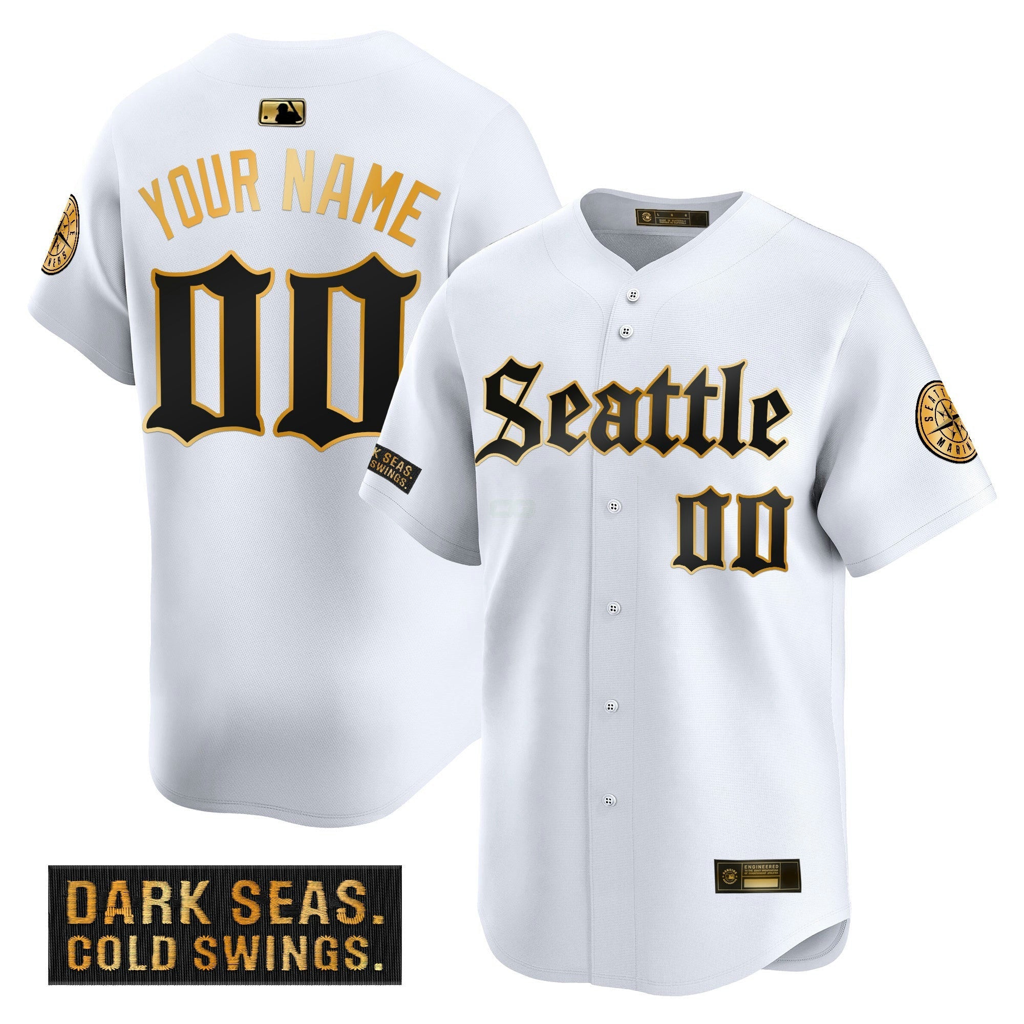 Camisa MLB Seattle ‘Deep Sea Gothic Edition’ Dourada Vapor Premier Limited Jersey