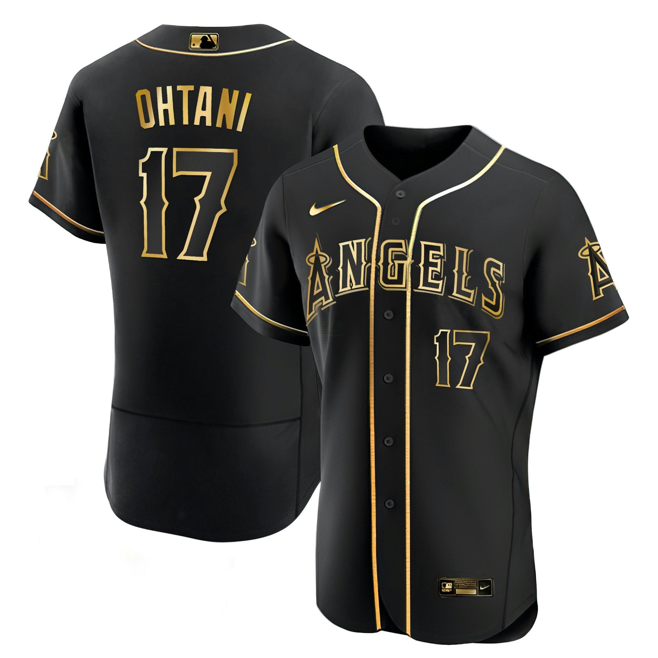 Camisa MLB Shohei Ohtani Los Angeles Branca Dourada & Preta Dourada Jersey