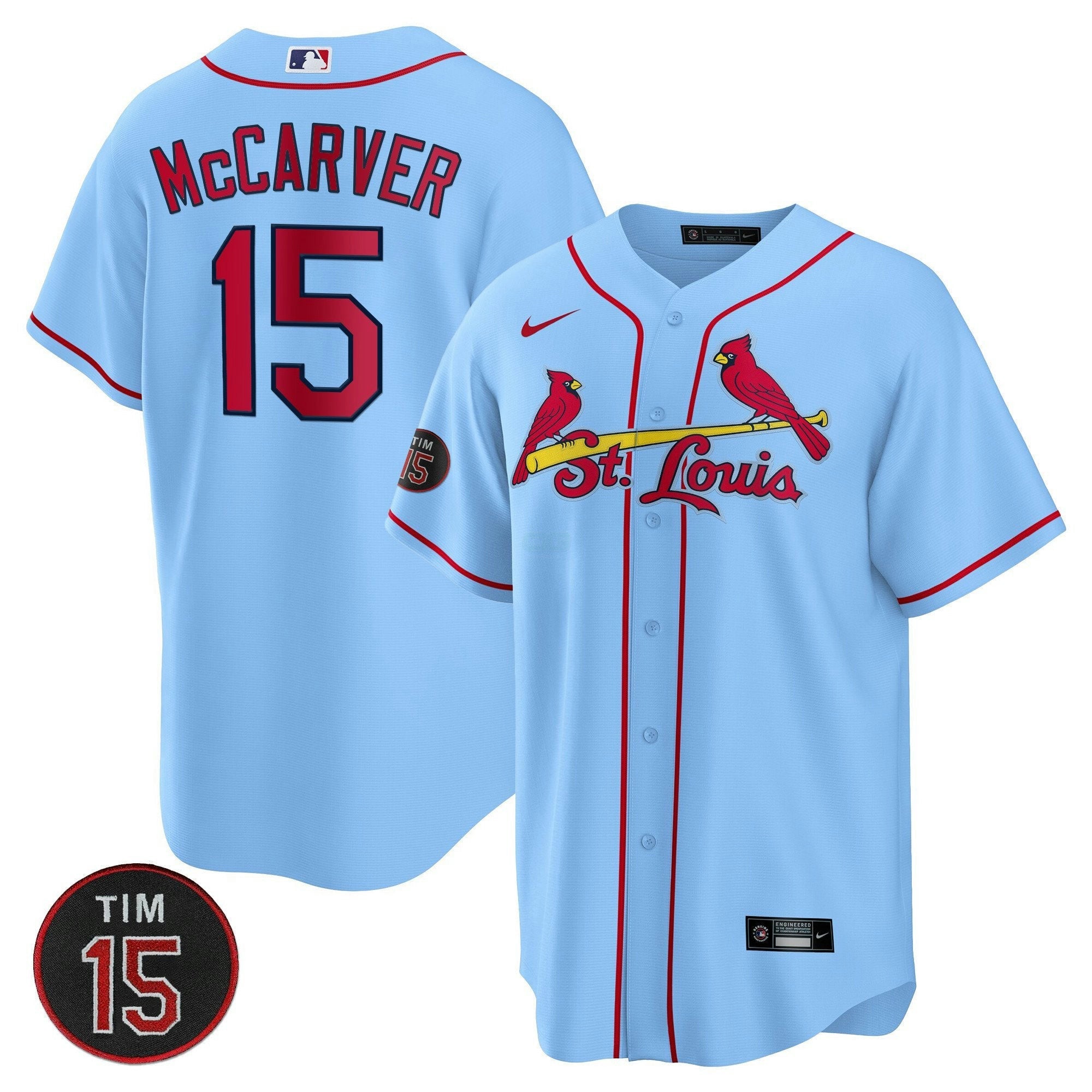 Camisa MLB St. Louis Tim McCarver Patch Cool Base Jersey