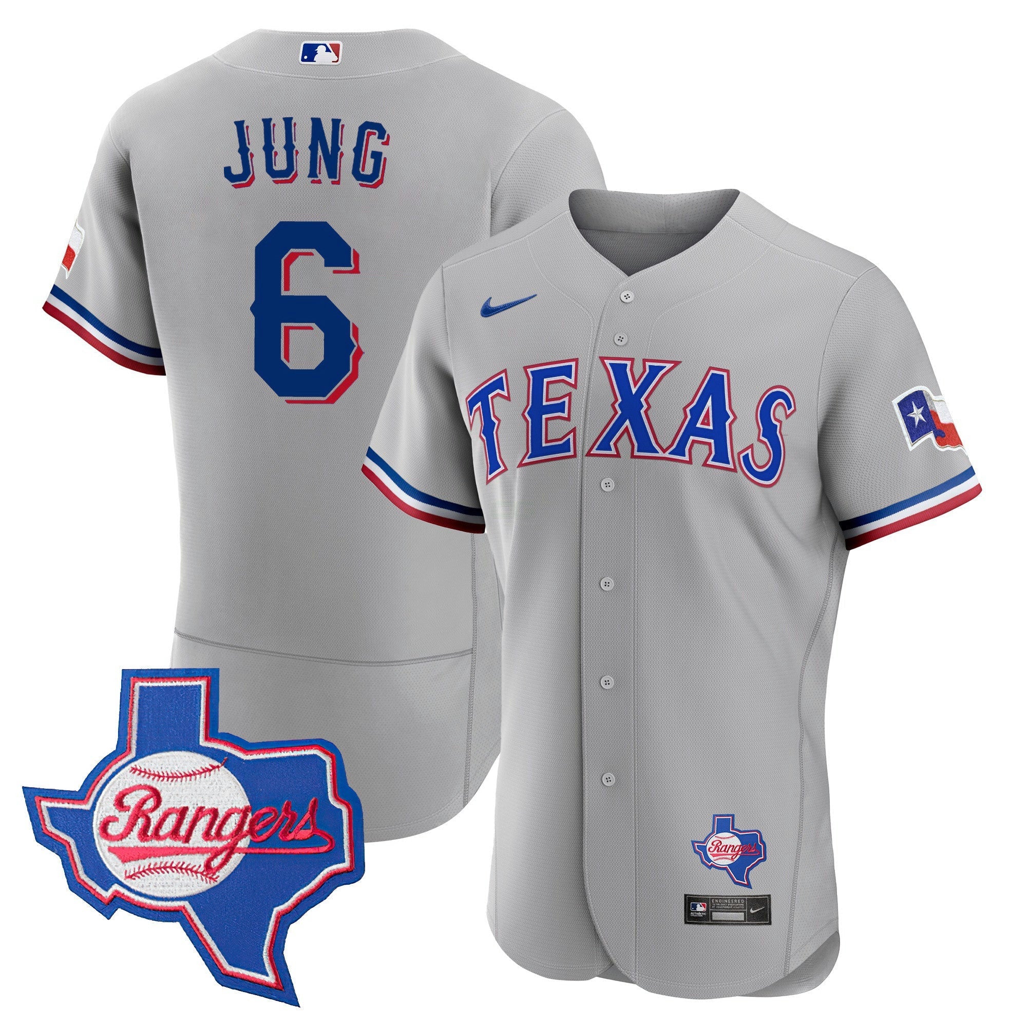 Camisa MLB Texas 2023 Cinza Flex Base Jersey – Texas Patch