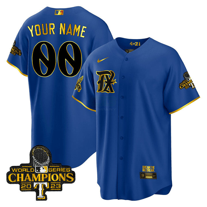 Camisa MLB Texas 2023 World Series Champions City Connect Cool Dourada Jersey V2