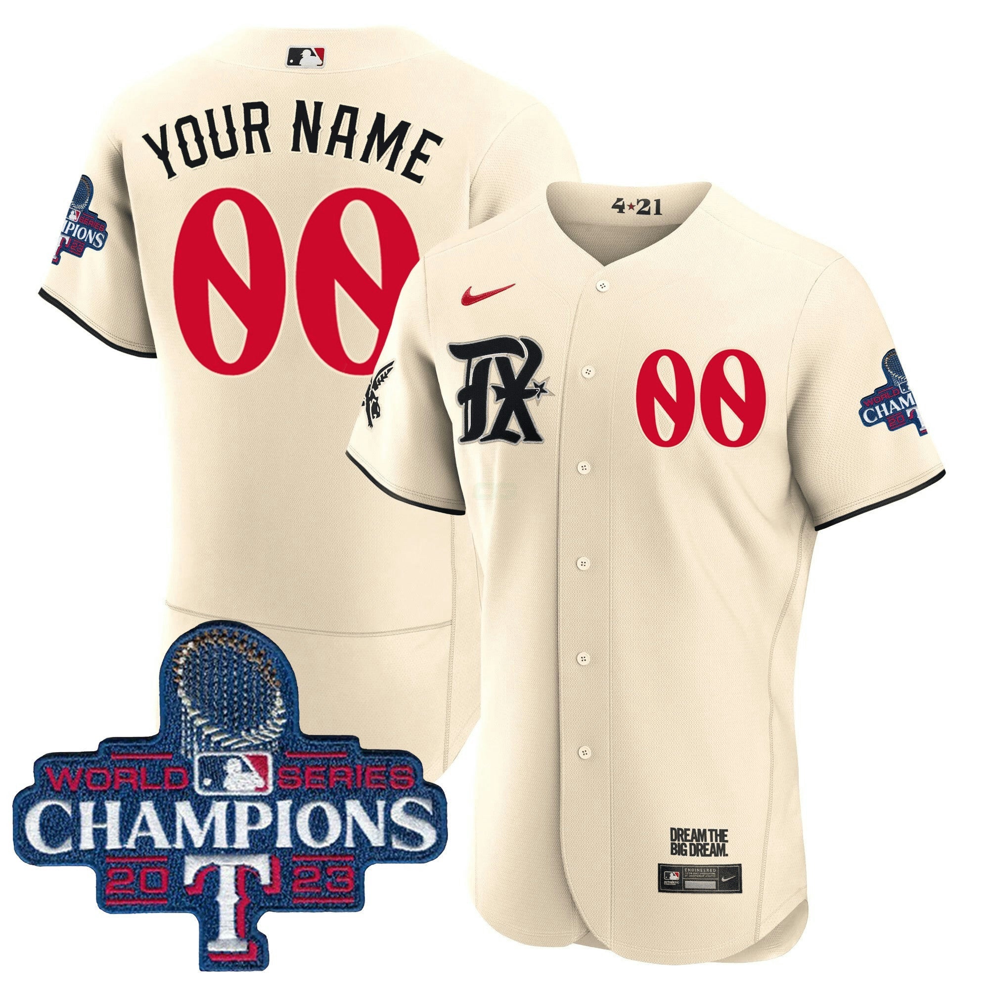 Camisa MLB Texas 2023 World Series Champions City Connect Flex Base Jersey