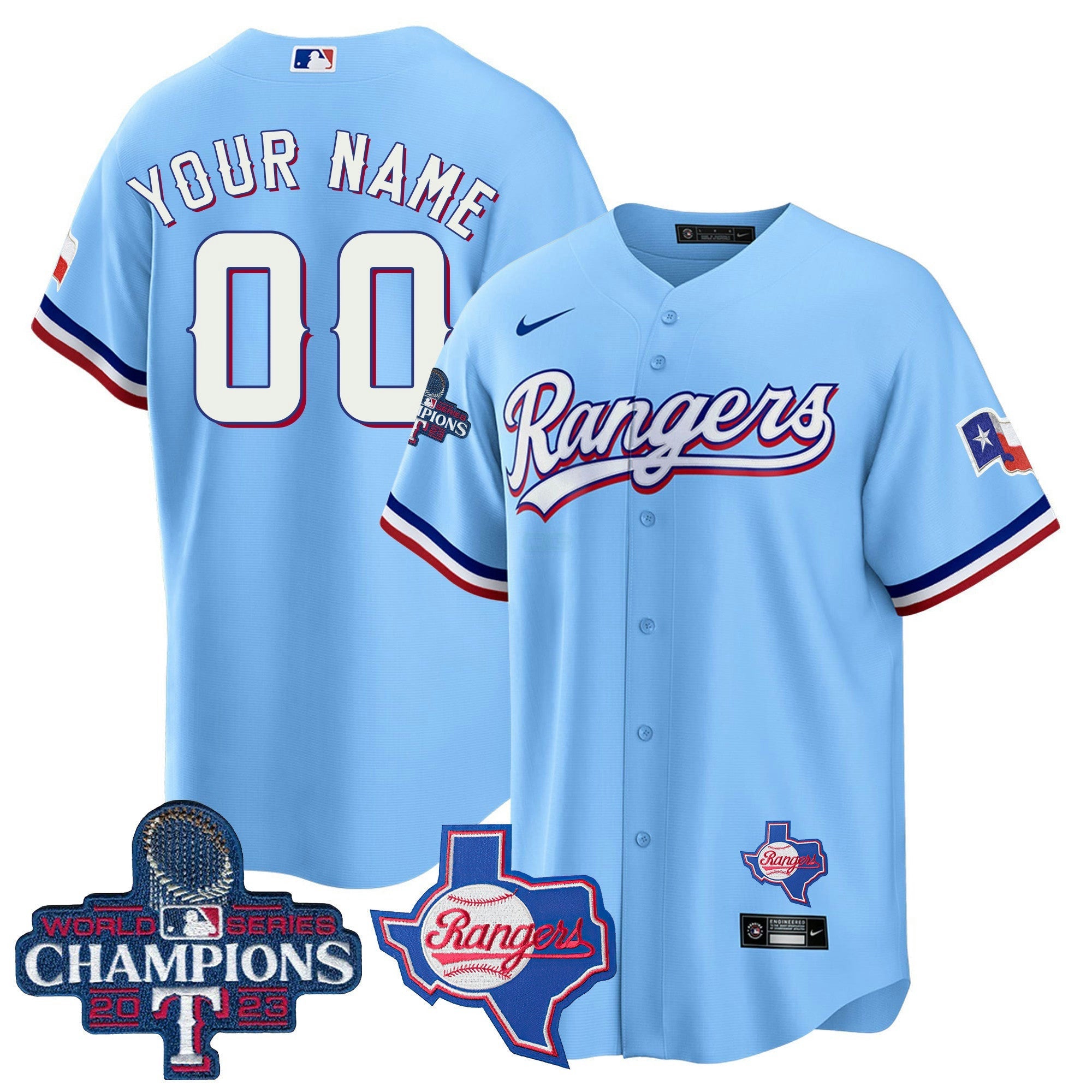 Camisa MLB Texas 2023 World Series Champions Cool Base Jersey V2