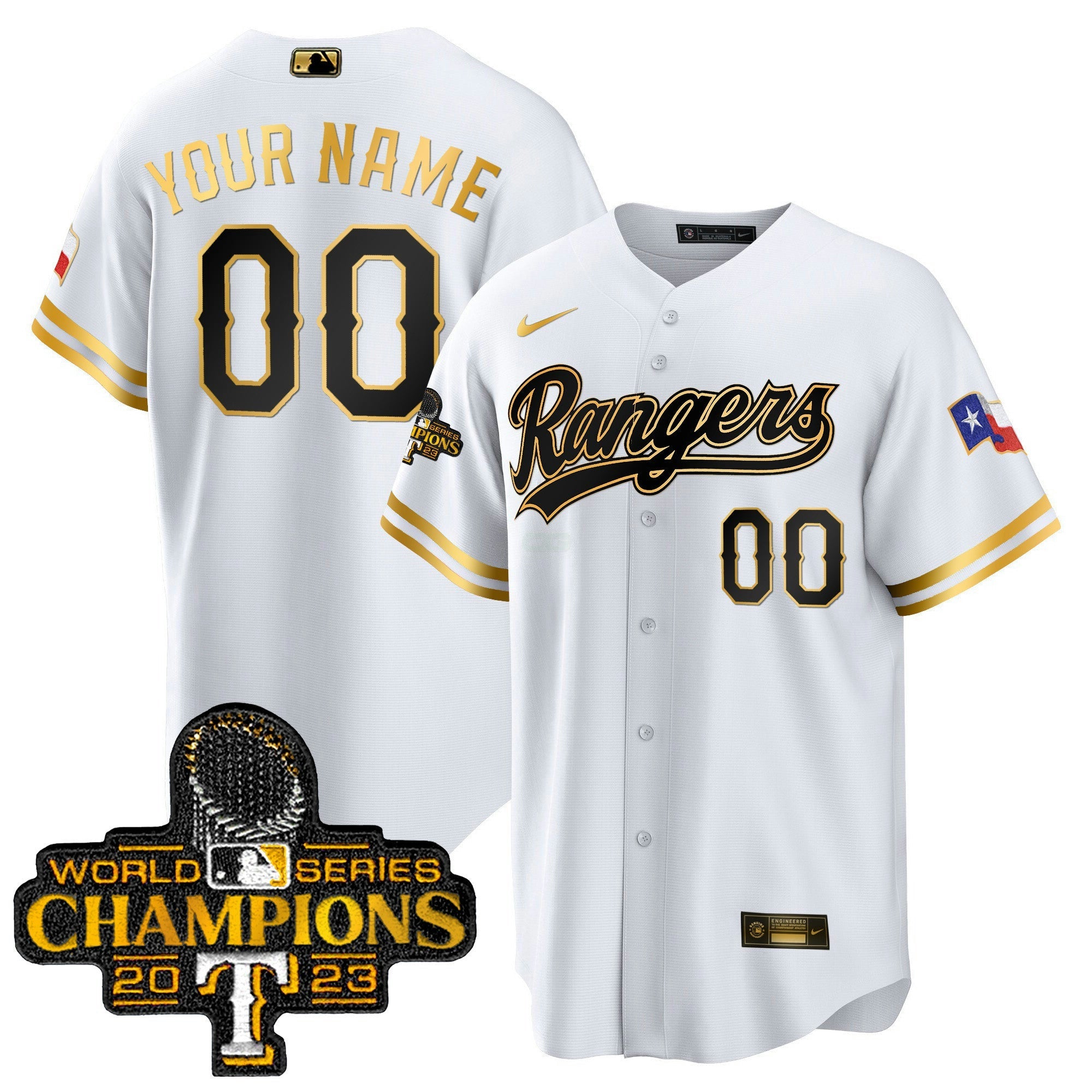 Camisa MLB Texas 2023 World Series Champions Cool Base Jersey V3