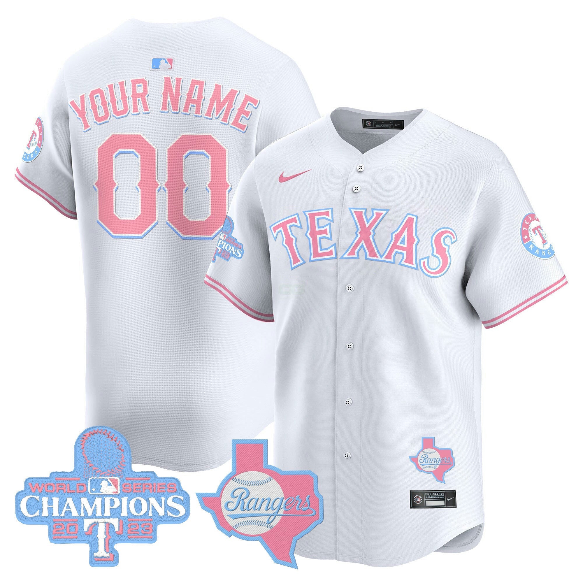 Camisa MLB Texas Bubblegum Pink Vapor Premier Limited Jersey