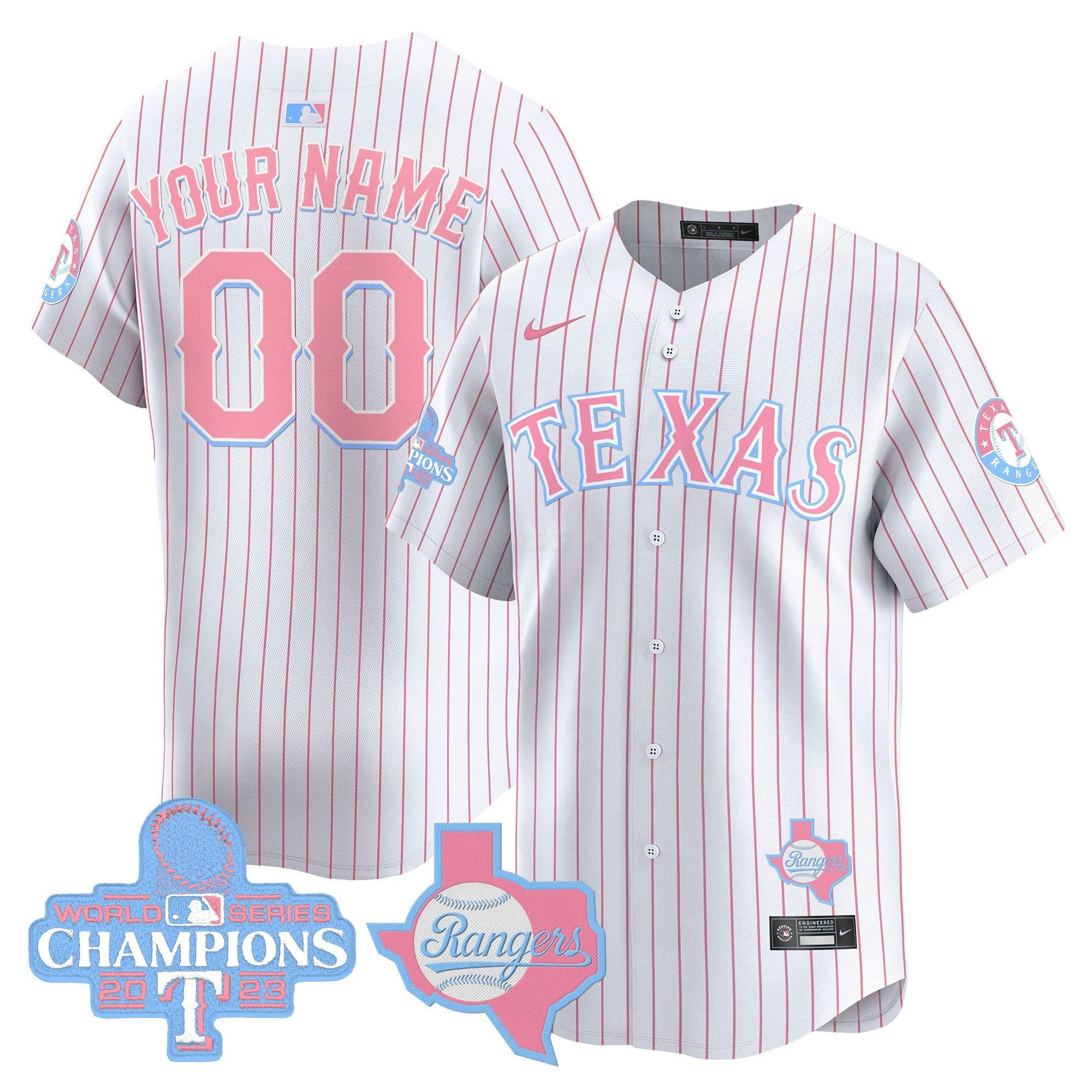 Camisa MLB Texas Bubblegum Pink Vapor Premier Limited Jersey