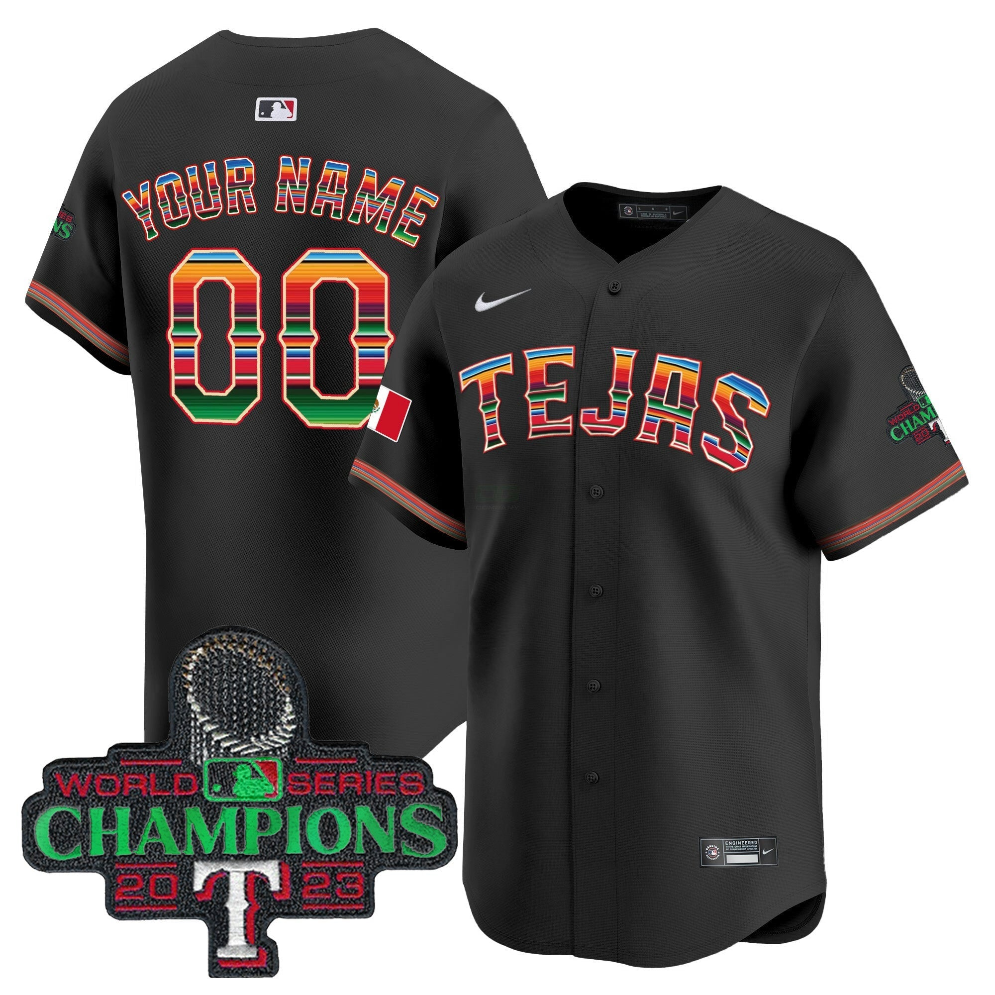 Camisa MLB Texas Mexico Champions Patch Vapor Premier Limited Jersey