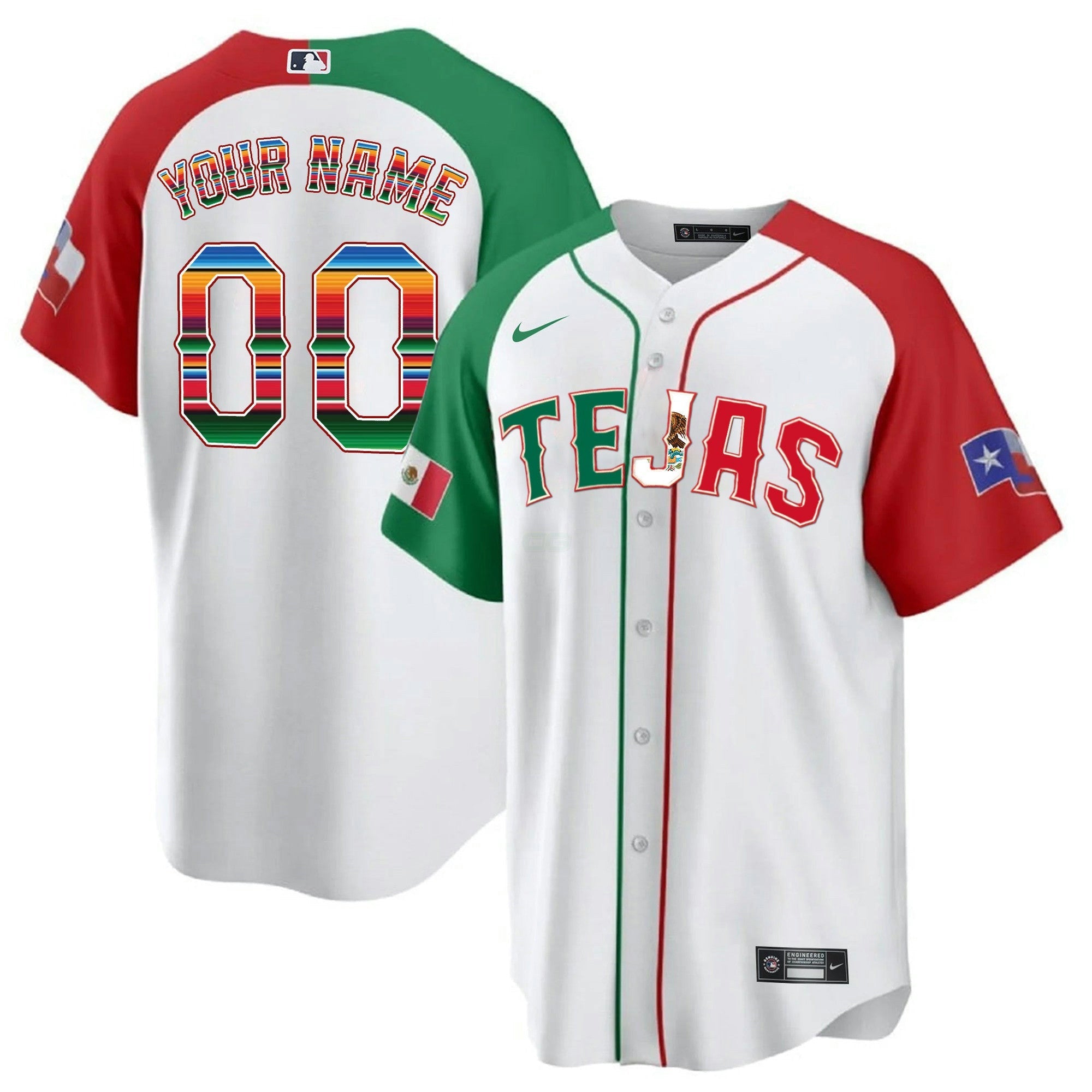 Camisa MLB Texas Mexico Flag Jersey