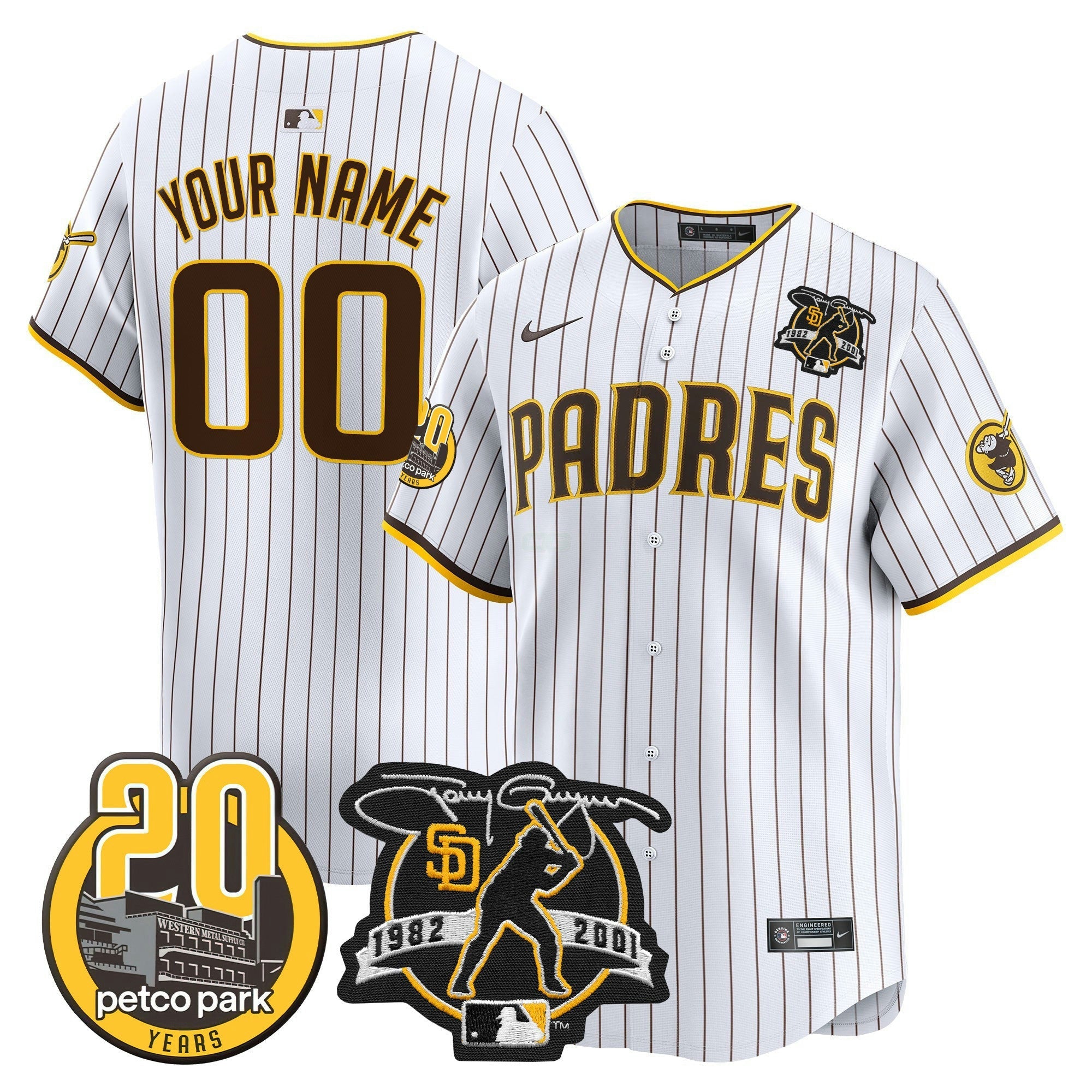 Camisa MLB Tony Gwynn & Petco Park 20th Patch Vapor Premier Limited Jersey