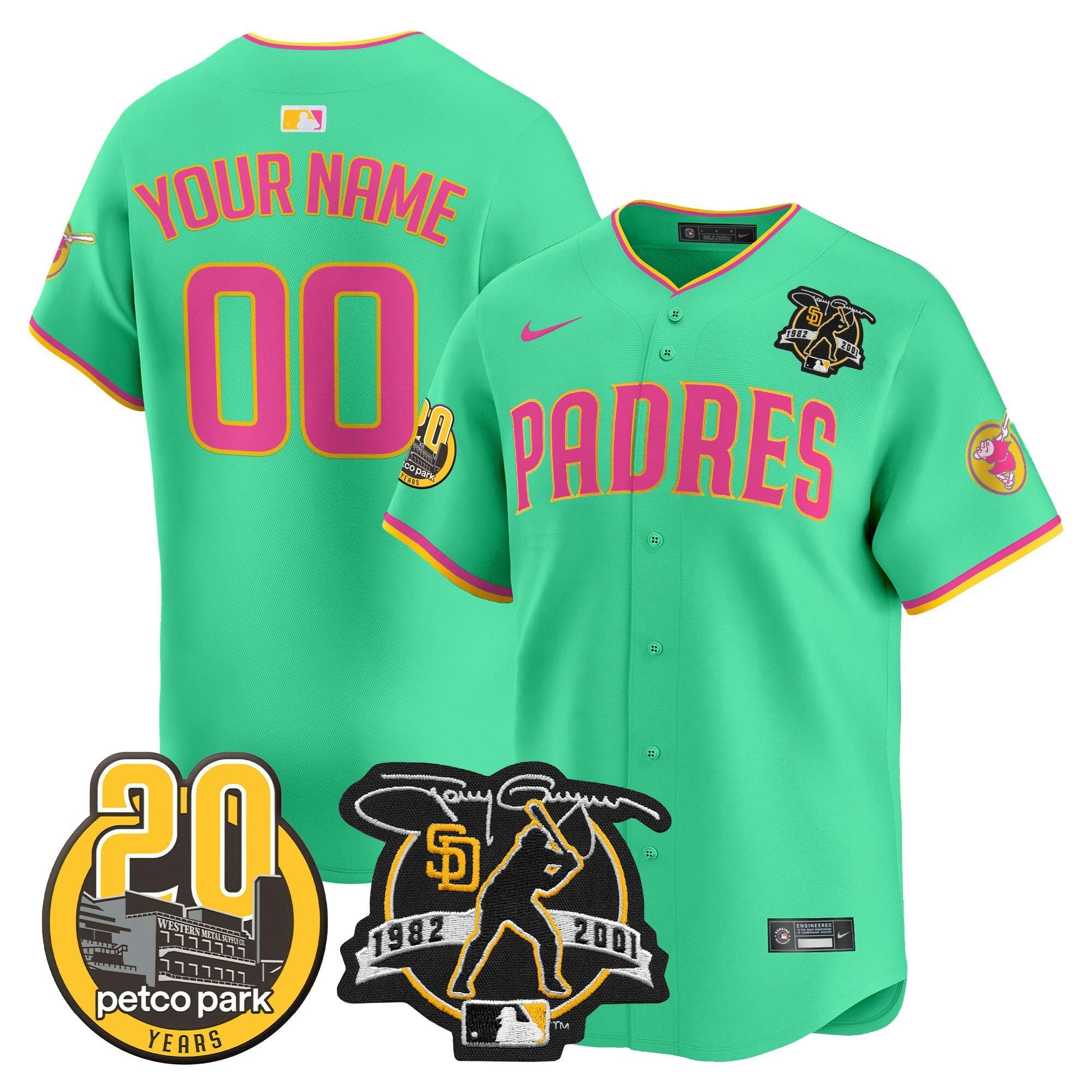 Camisa MLB Tony Gwynn & Petco Park 20th Patch Vapor Premier Limited Jersey V2