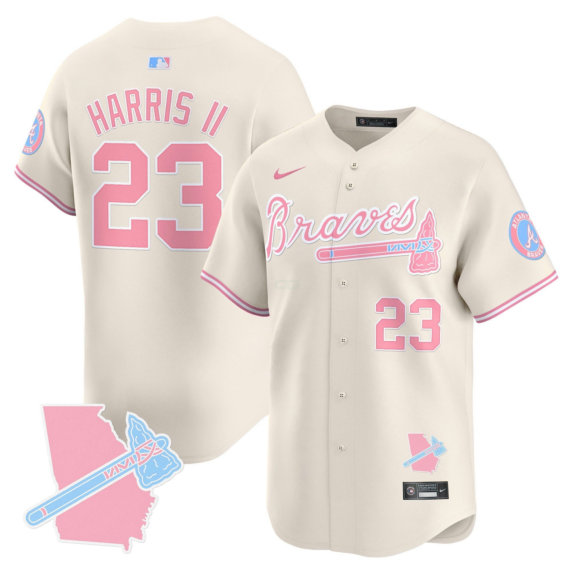Camisa MLB Unisex Atlanta Bubblegum Pink Vapor Premier Limited Jersey
