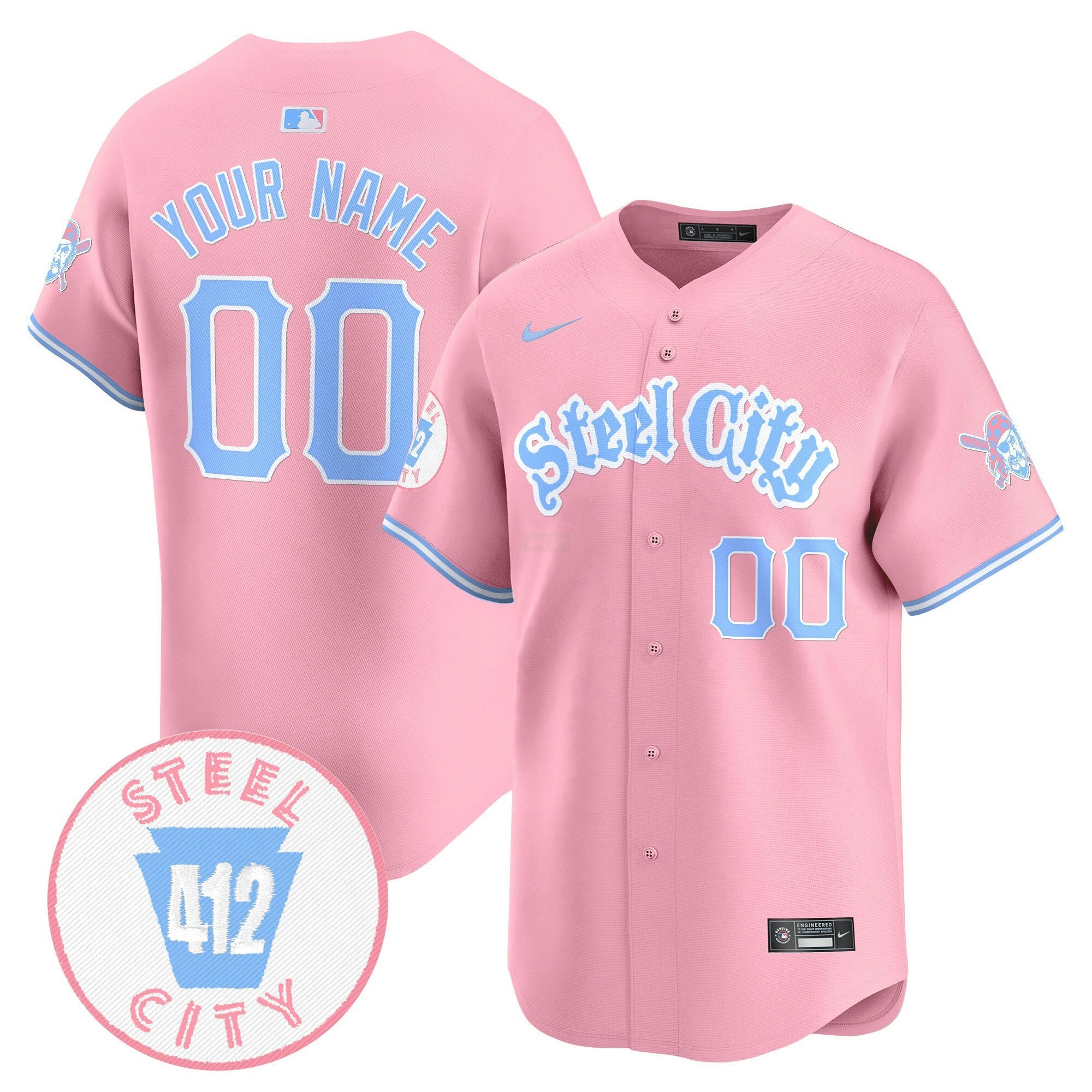 Camisa MLB Unisex Pittsburgh Bubblegum Pink Vapor Premier Limited Jersey V2