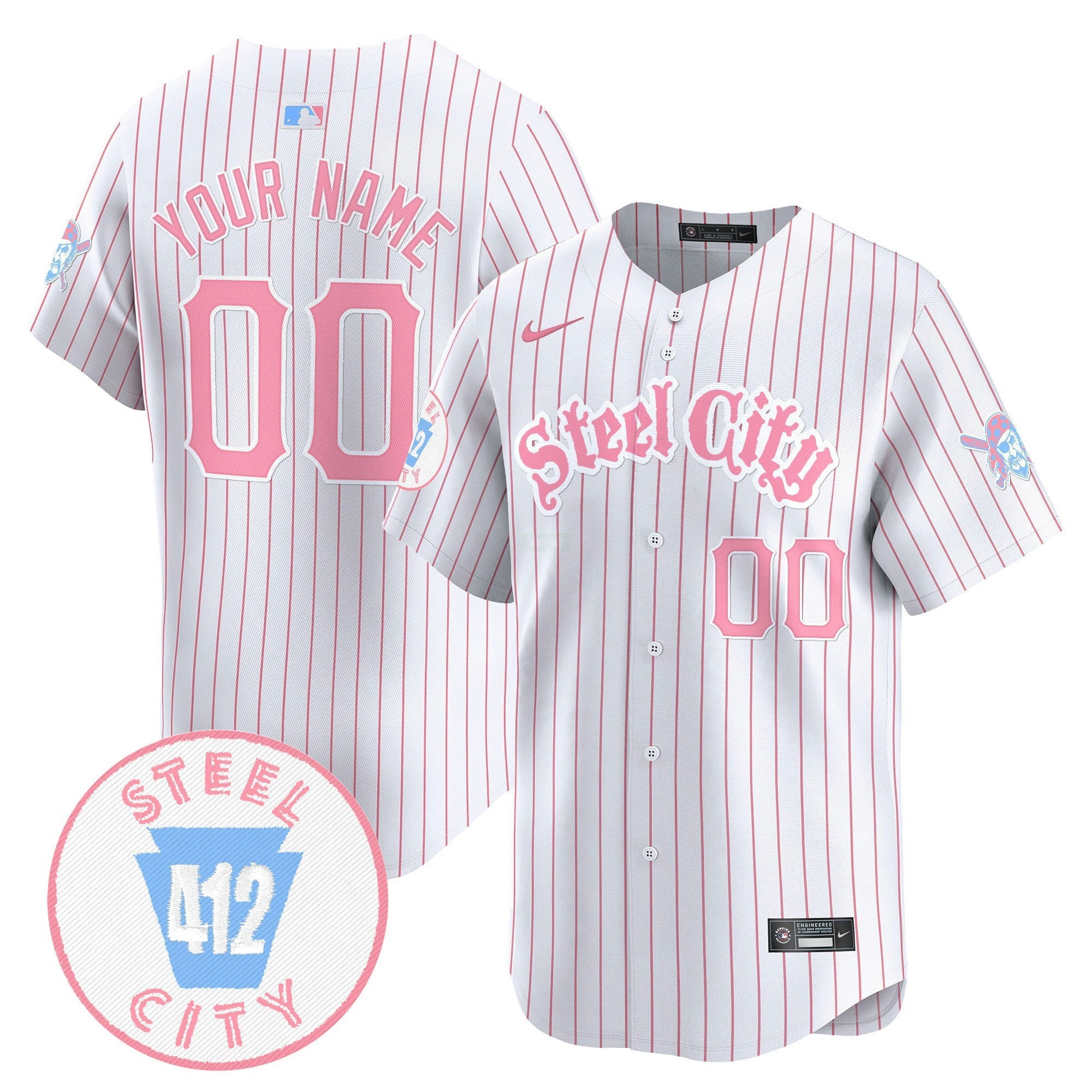 Camisa MLB Unisex Pittsburgh Bubblegum Pink Vapor Premier Limited Jersey V2