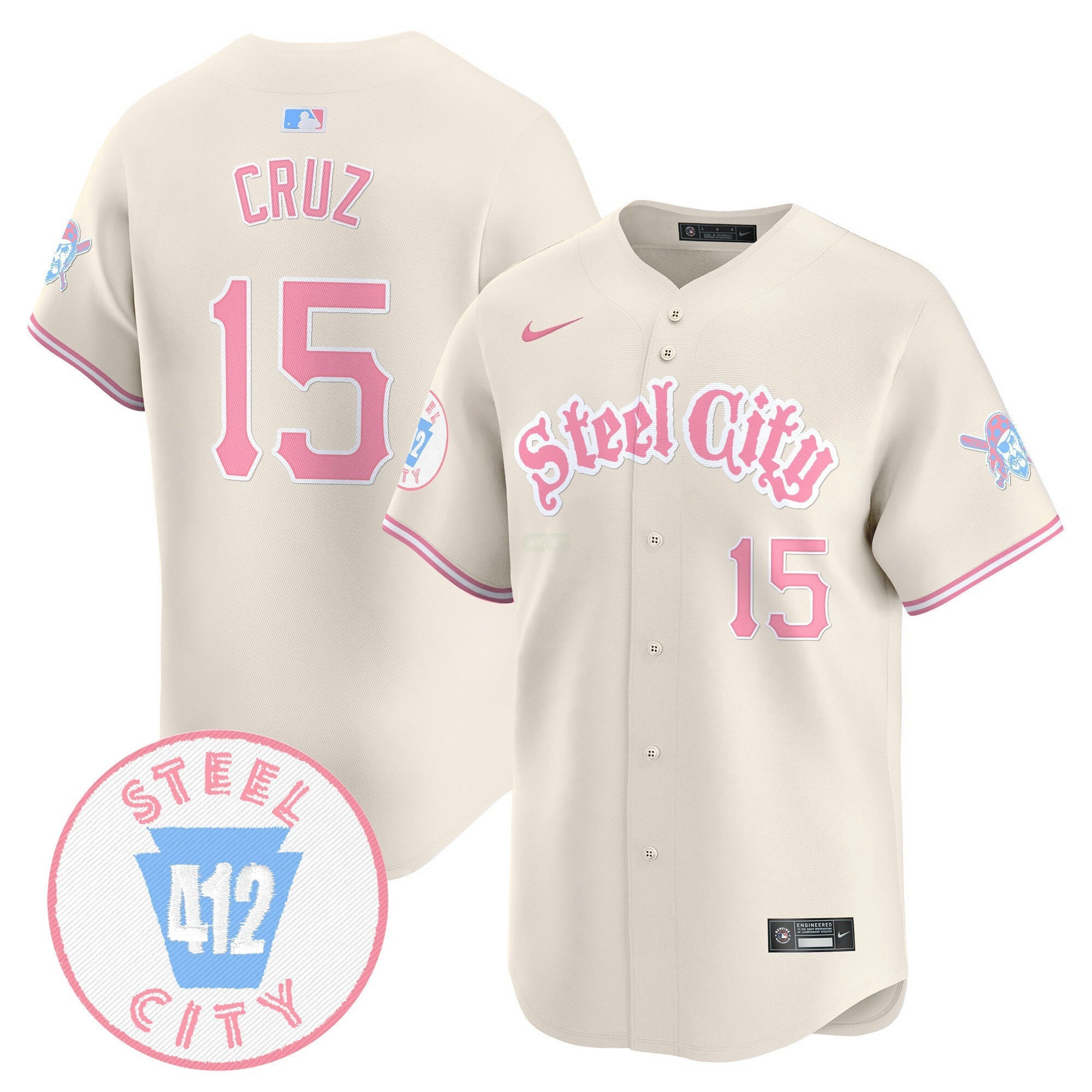 Camisa MLB Unisex Pittsburgh Bubblegum Pink Vapor Premier Limited Jersey V2
