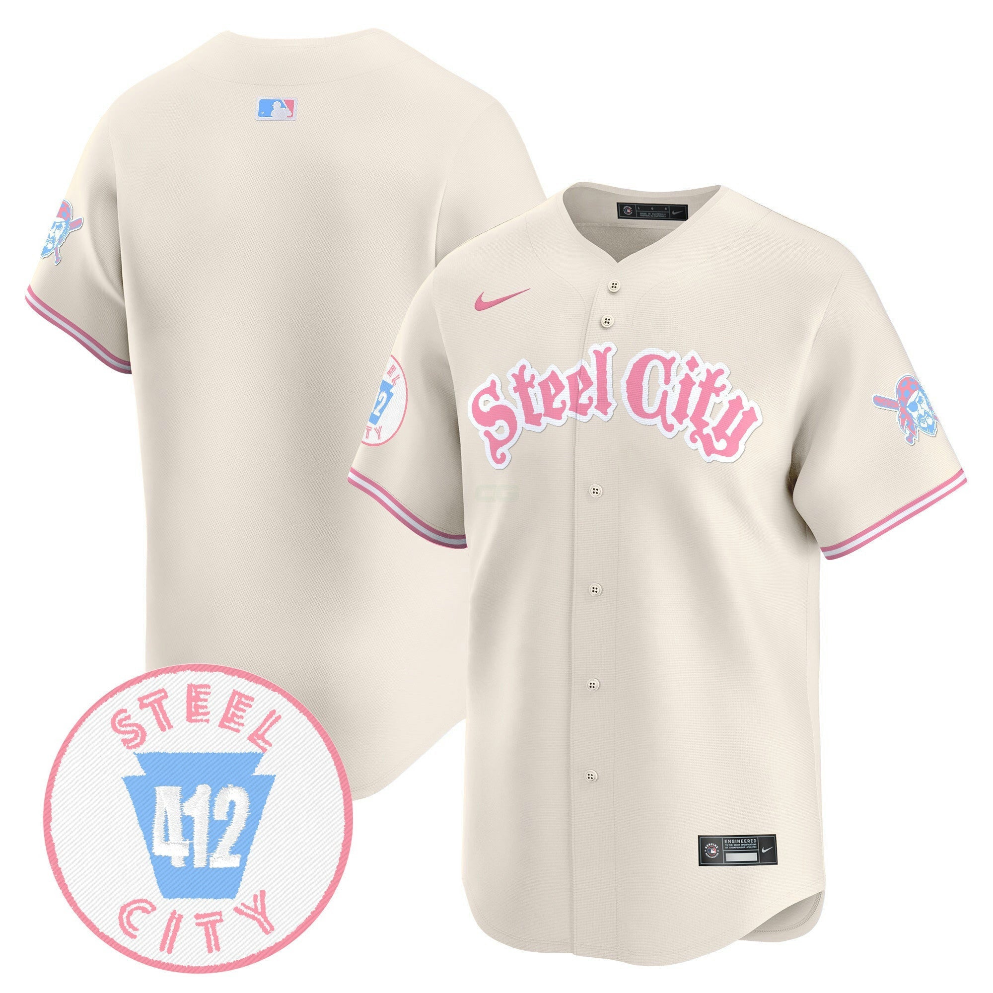Camisa MLB Unisex Pittsburgh Bubblegum Pink Vapor Premier Limited Jersey V2