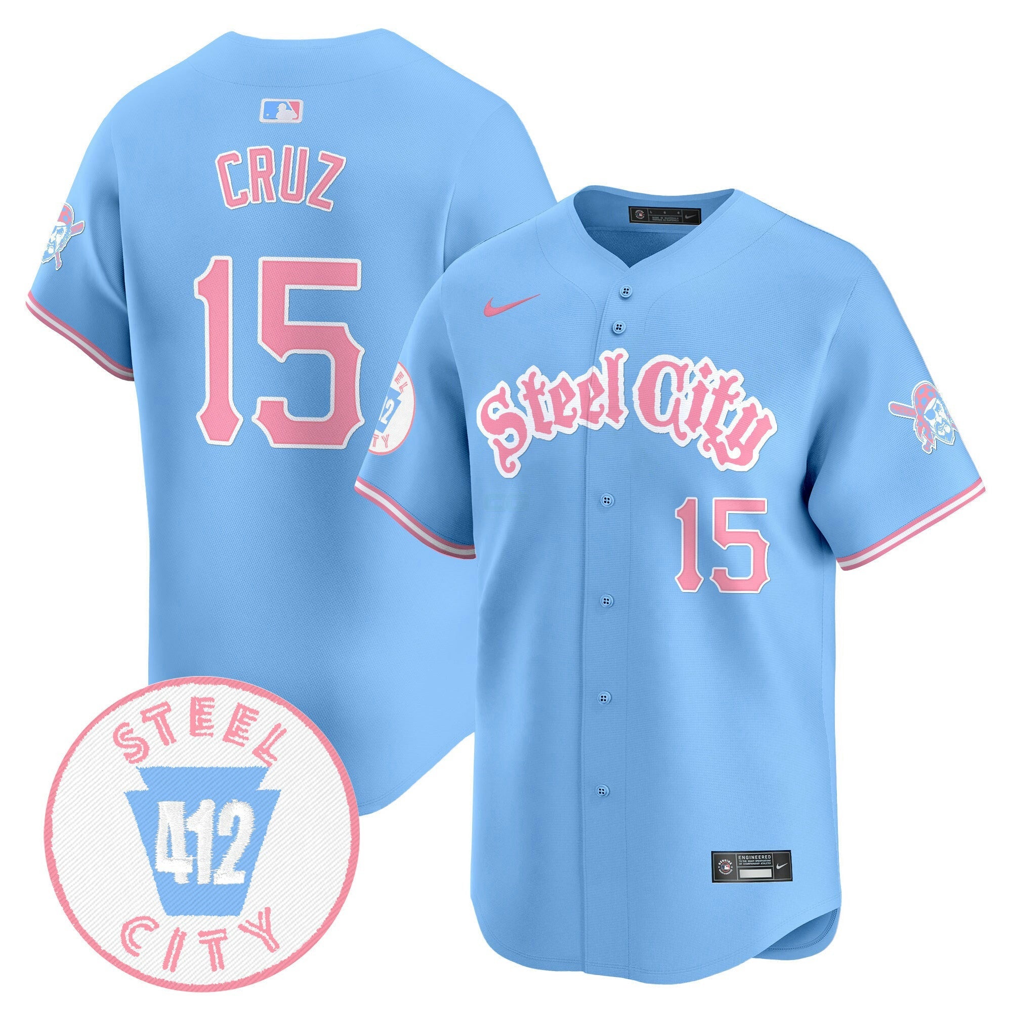 Camisa MLB Unisex Pittsburgh Bubblegum Pink Vapor Premier Limited Jersey V2