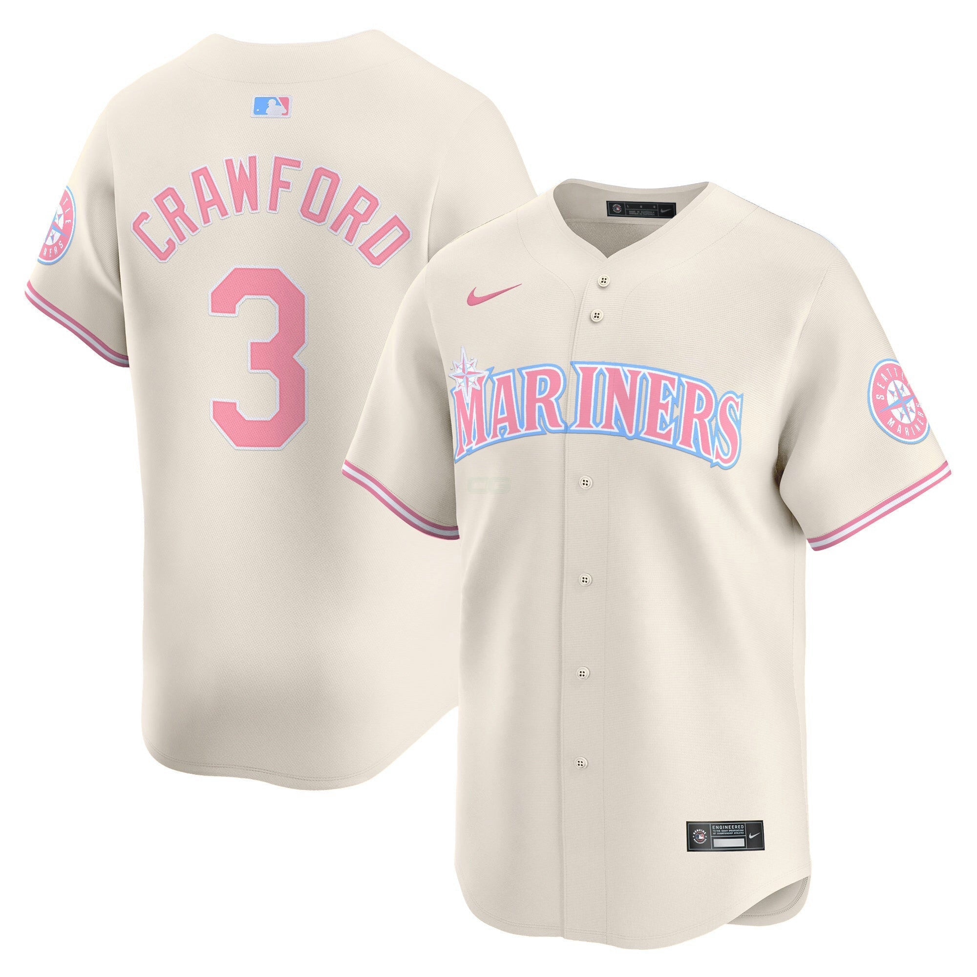 Camisa MLB Unisex Seattle Bubblegum Pink Vapor Premier Limited Jersey