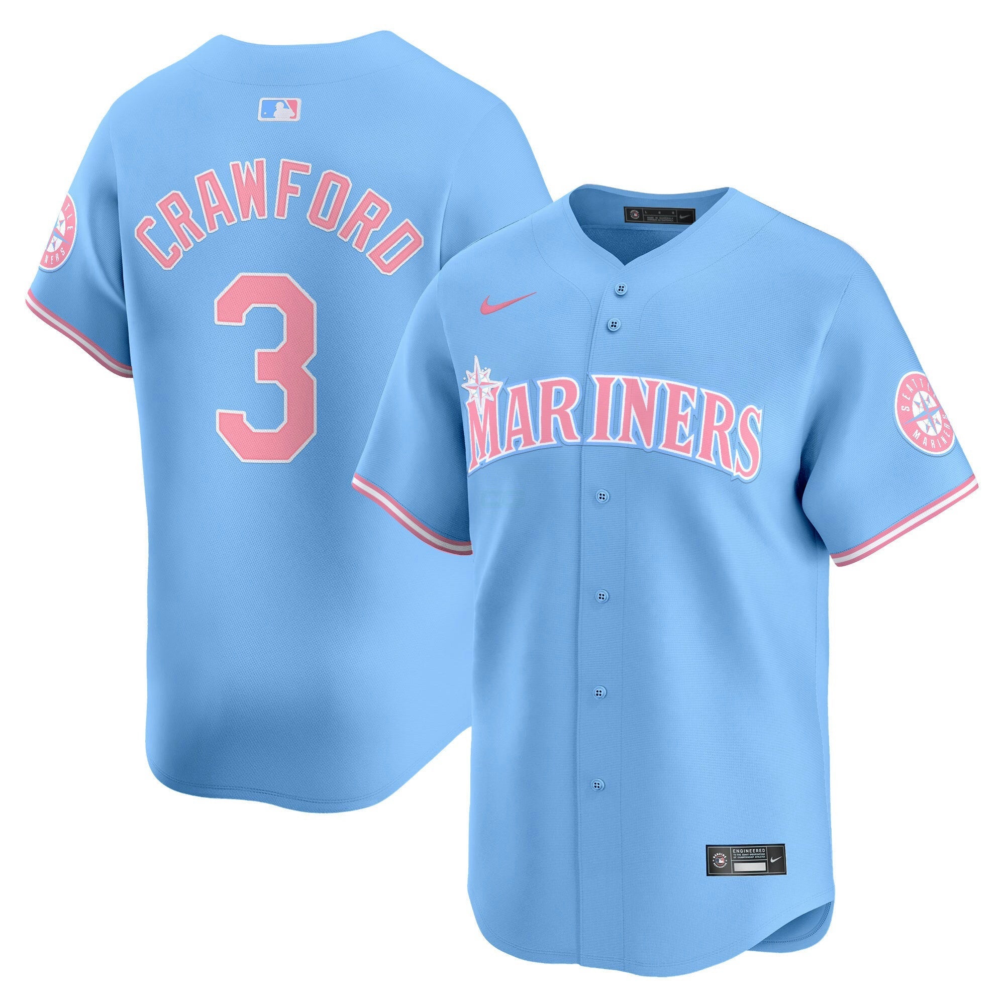 Camisa MLB Unisex Seattle Bubblegum Pink Vapor Premier Limited Jersey